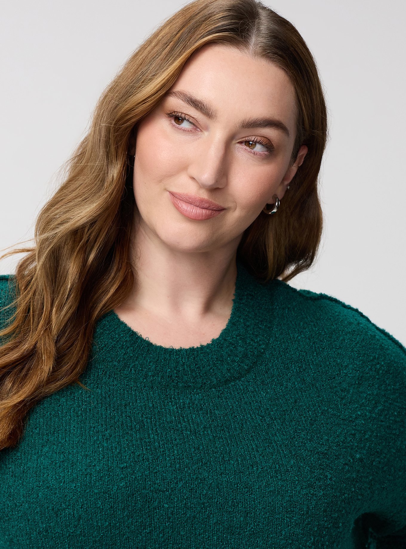 Boucle Crew Tunic Sweater, BOTANICAL GARDEN, alternate