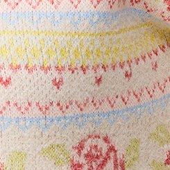 Fairisle Vegan Cashmere Half Zip Sweater, LIGHT BEIGE VEGAN CASHMERE, swatch