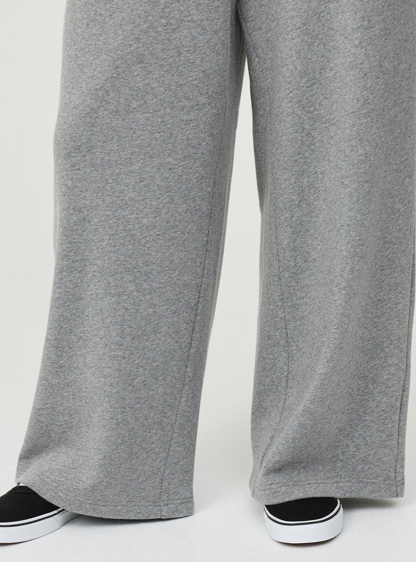 High-Rise Wide Leg Cozy Fleece Pant, MEDIUM HEATHER GREY, alternate