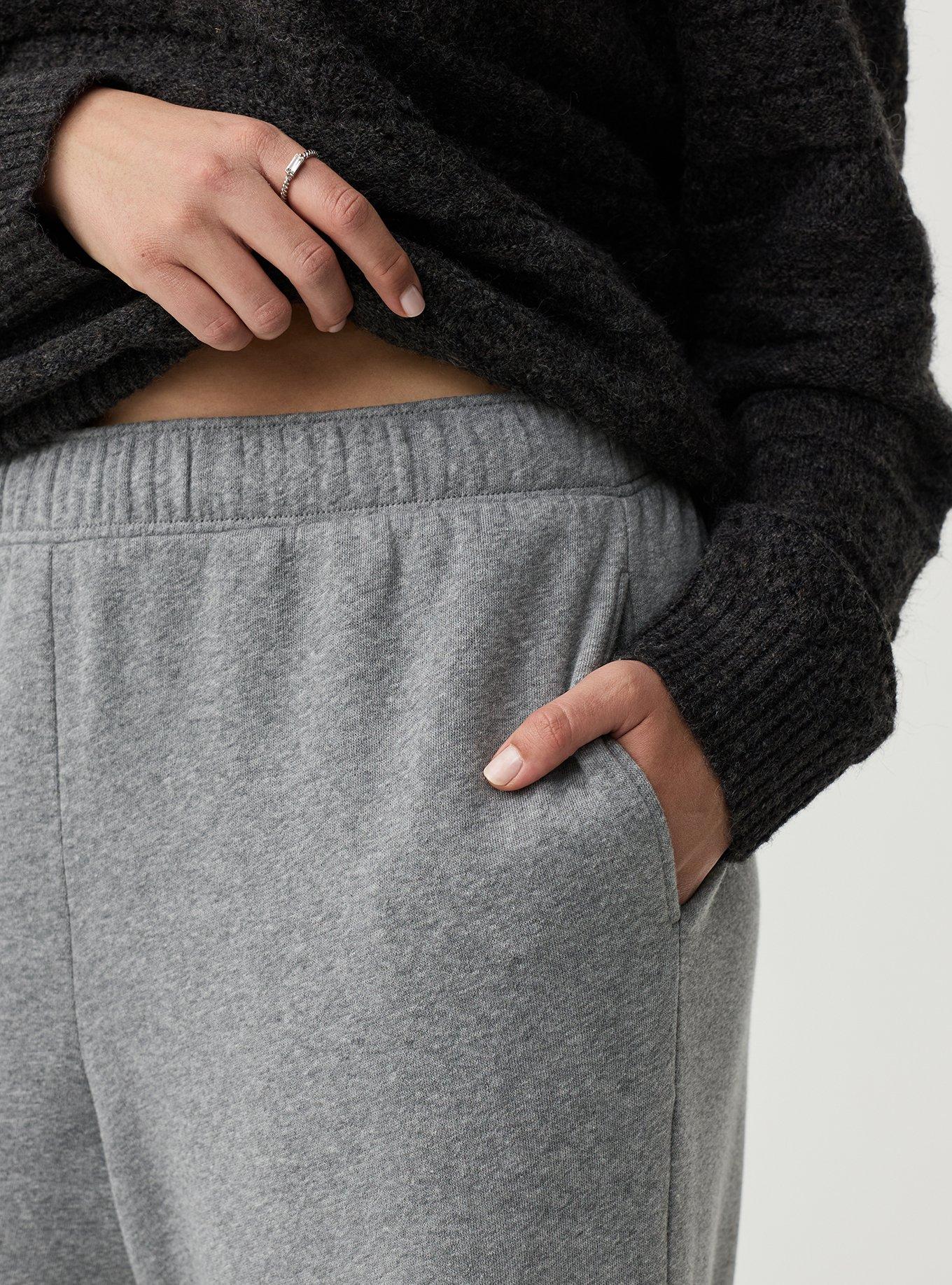 High-Rise Wide Leg Cozy Fleece Pant, MEDIUM HEATHER GREY, alternate