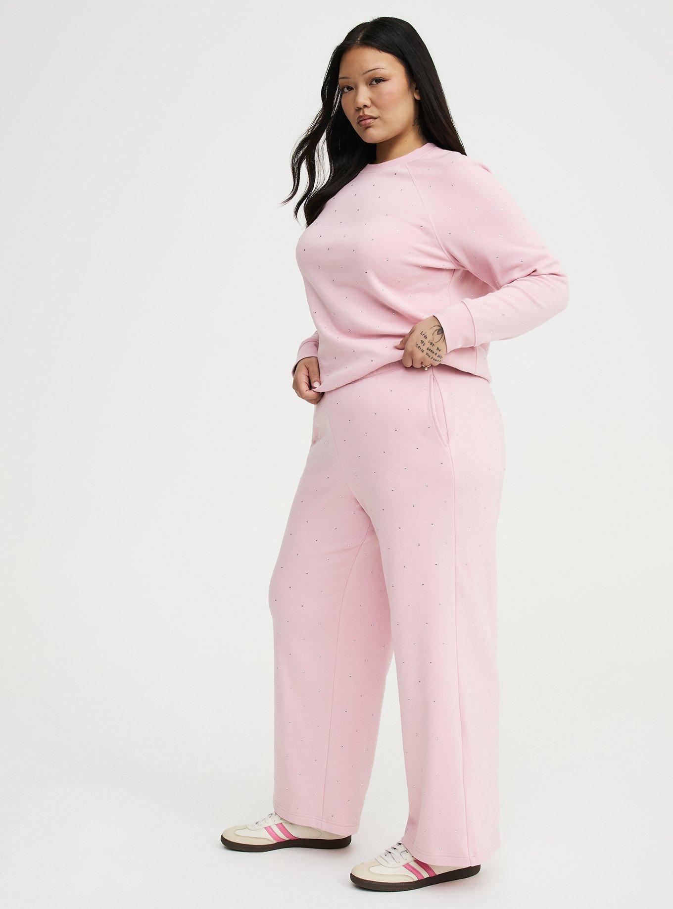 High-Rise Wide Leg Cozy Fleece Pant, BLEACHED MAUVE, alternate