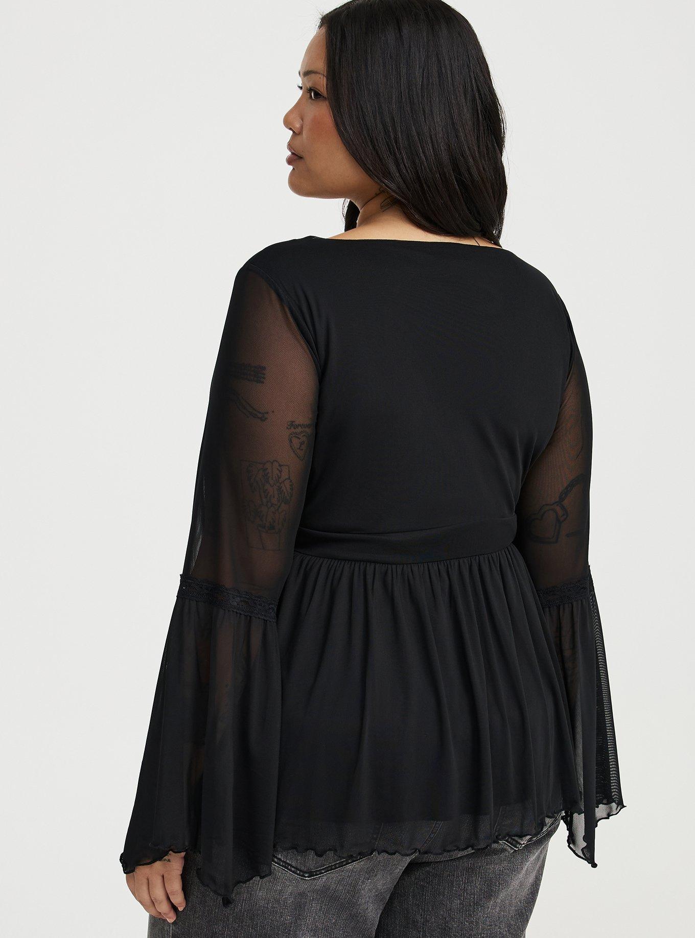 Mesh Long Sleeve Boho Top