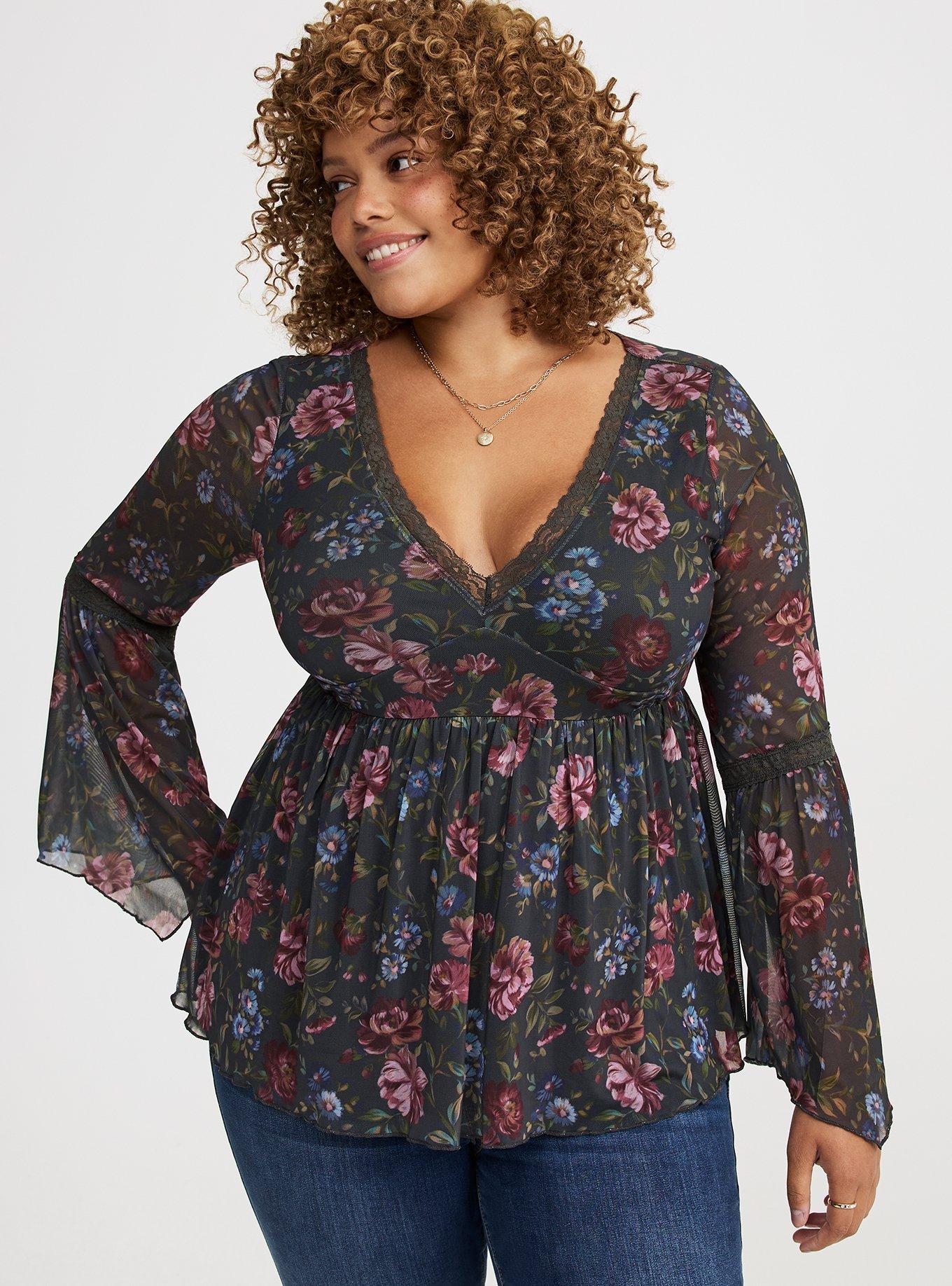 Mesh Long Sleeve Boho Top