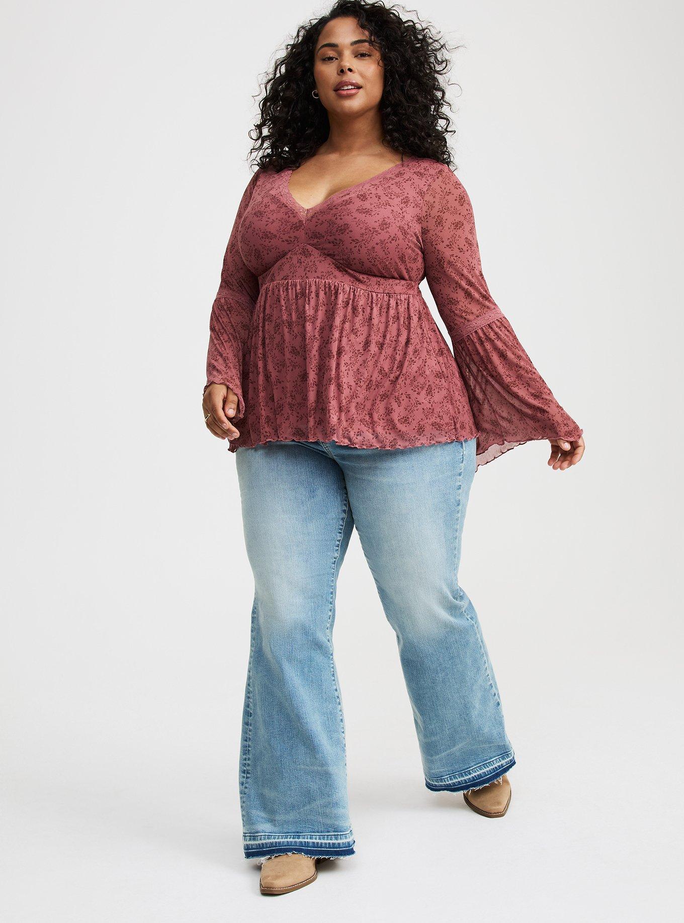 Mesh Long Sleeve Boho Top