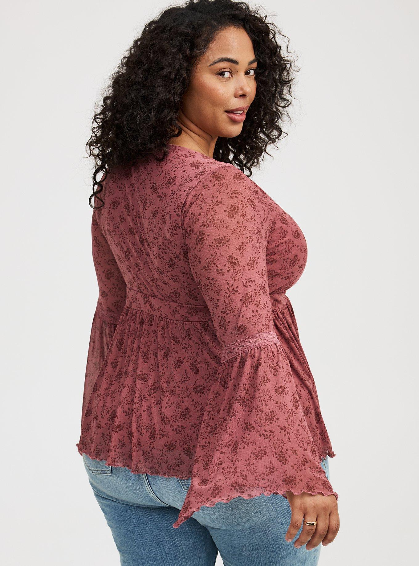 Mesh Long Sleeve Boho Top