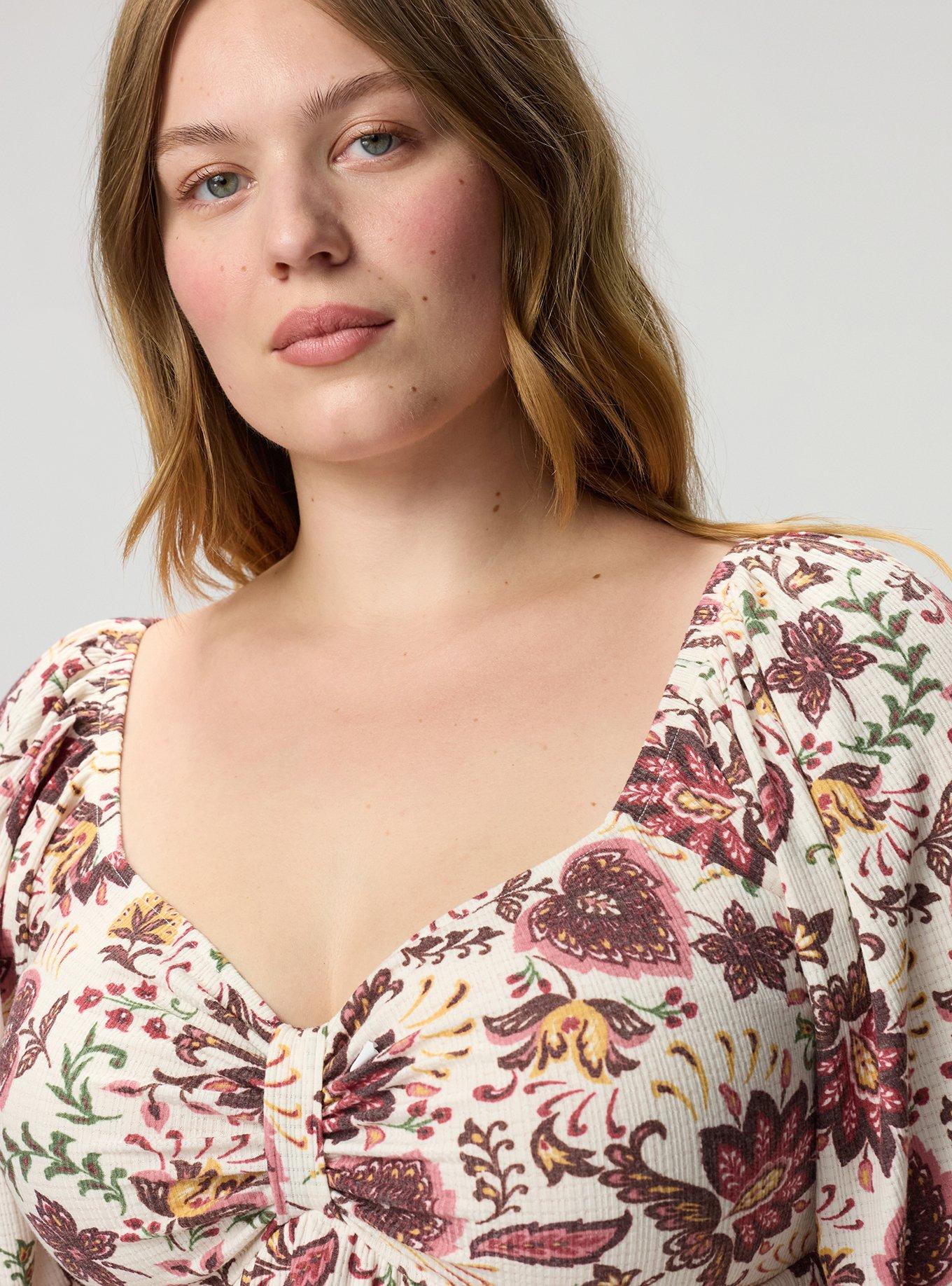 Sweetheart Cinched Babydoll Top, LOUISE JACOBEAN MULTI, alternate