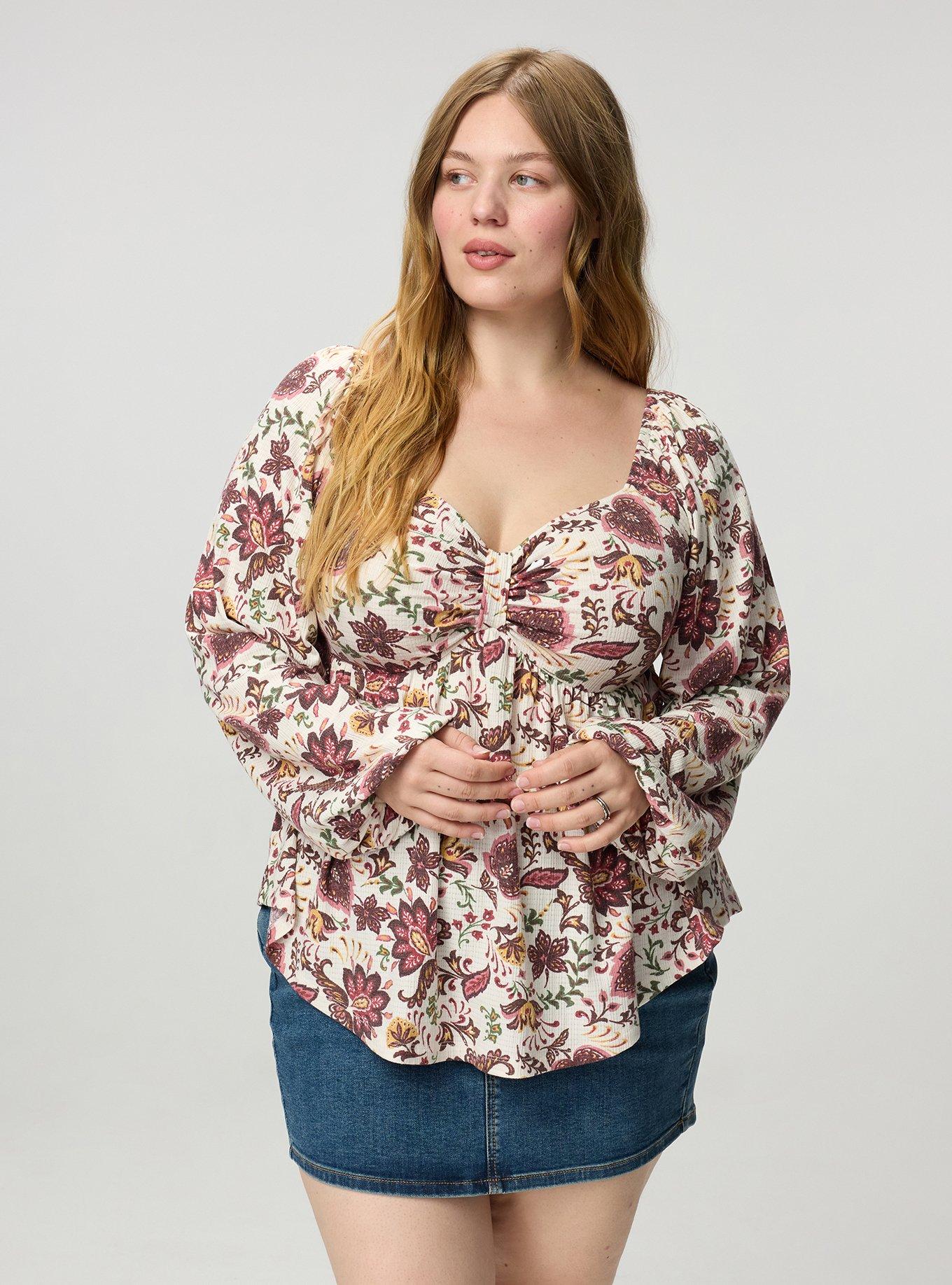Sweetheart Cinched Babydoll Top, LOUISE JACOBEAN MULTI, alternate