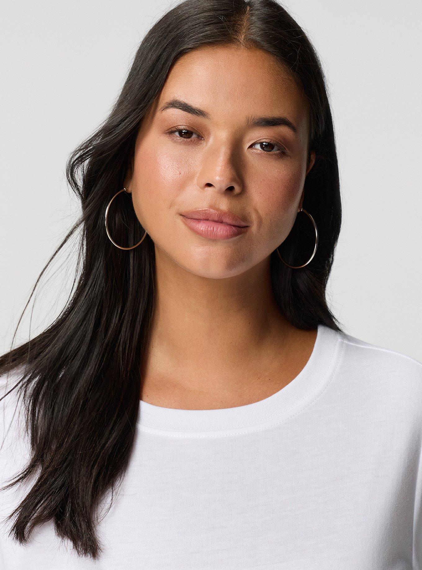 Everyday Signature Jersey Crew Neck Long Sleeve Tee, BRIGHT WHITE, alternate