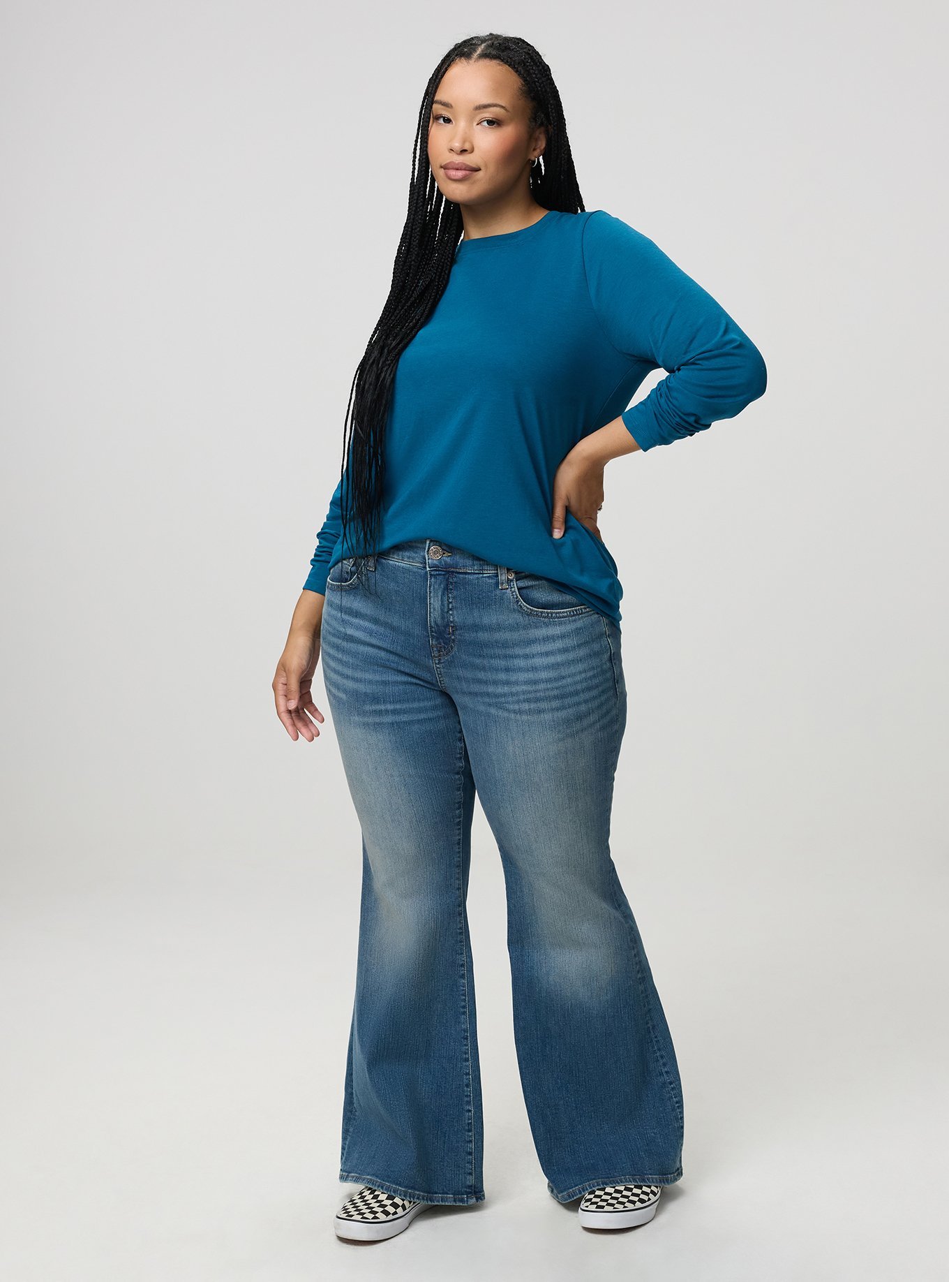 Everyday Signature Jersey Crew Long Sleeve Tee, MOROCCAN BLUE, alternate