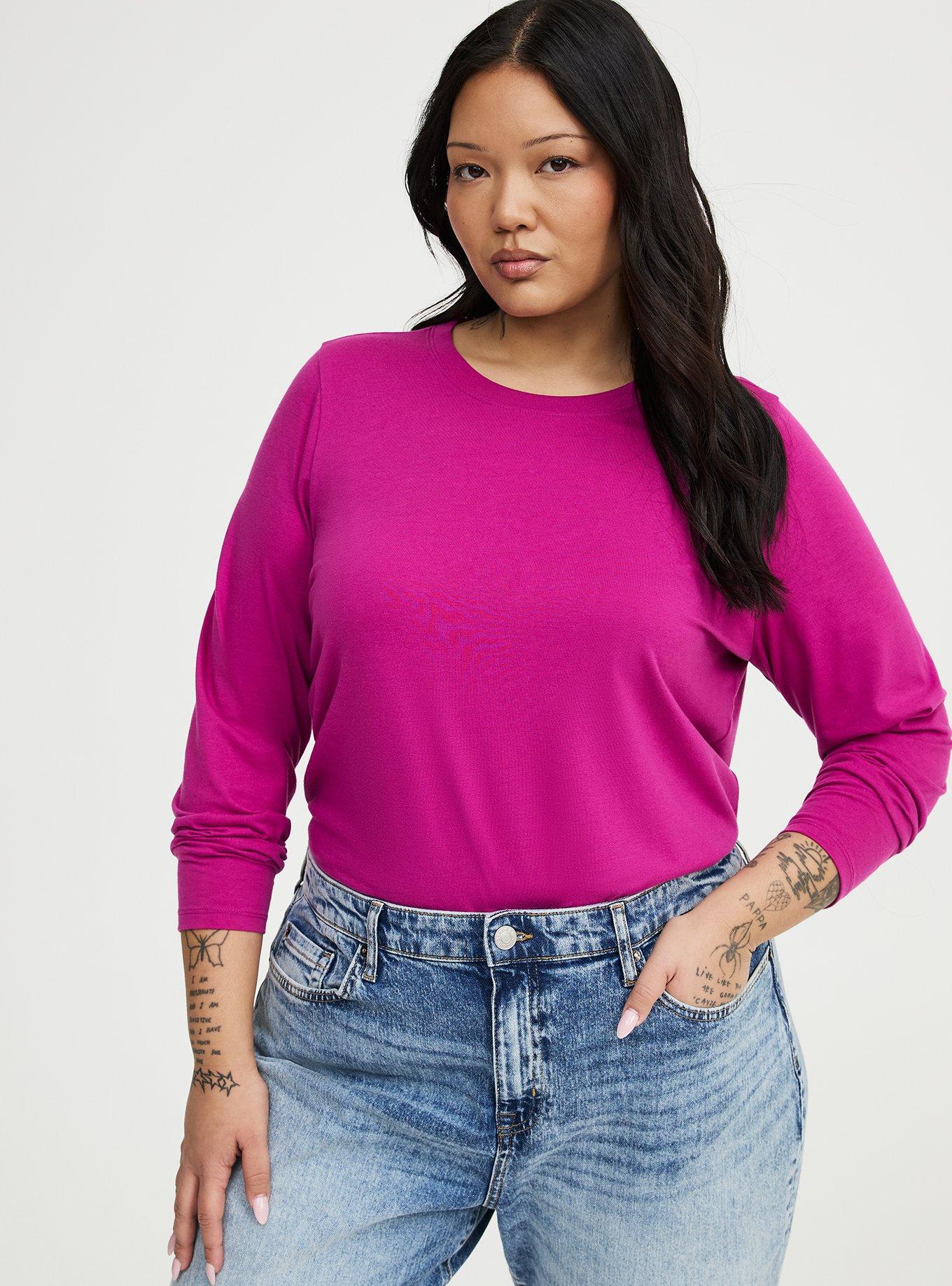 Everyday Crew Long Sleeve Tee, WILD ASTER, alternate