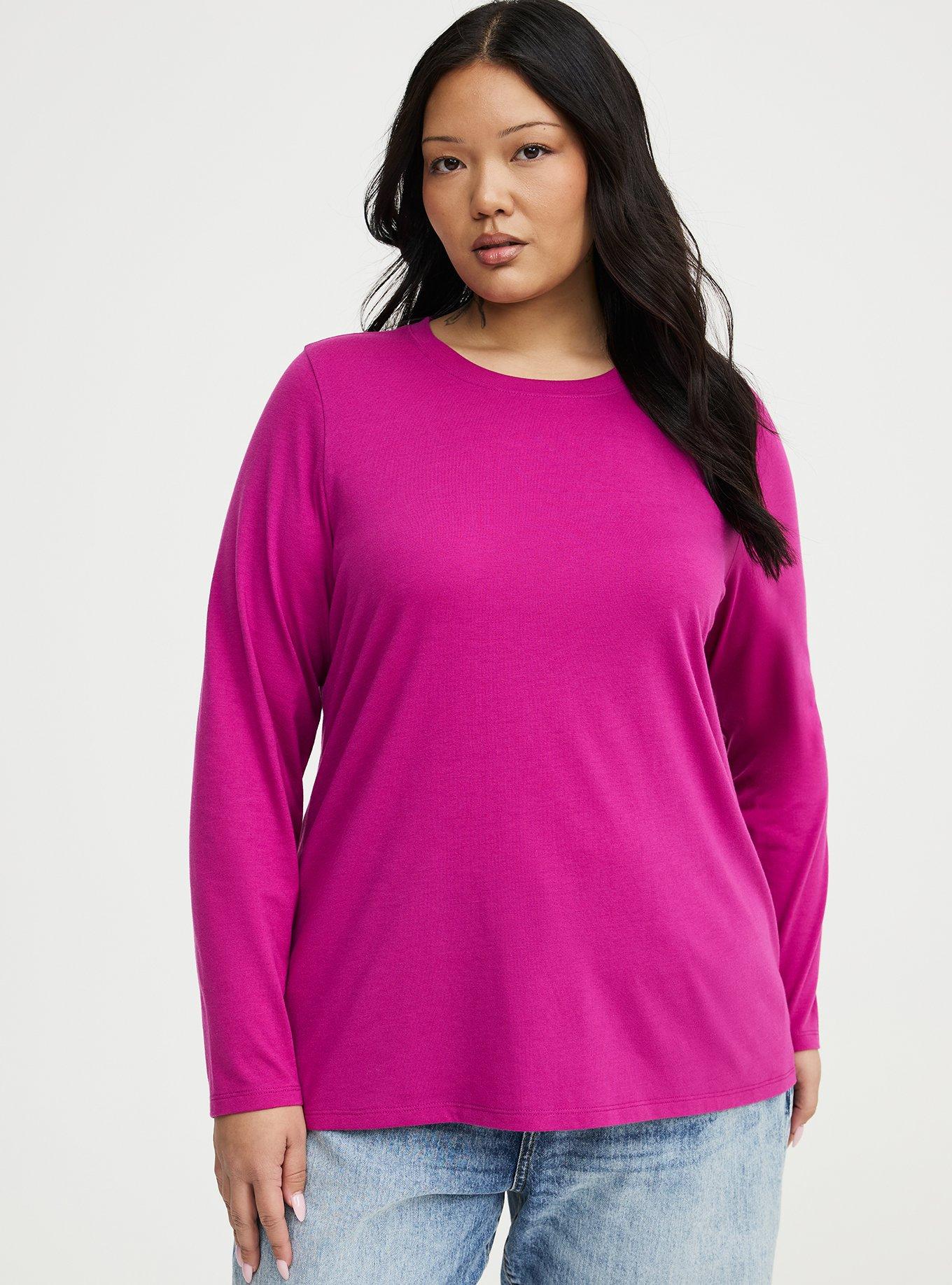 Everyday Crew Long Sleeve Tee, WILD ASTER, alternate