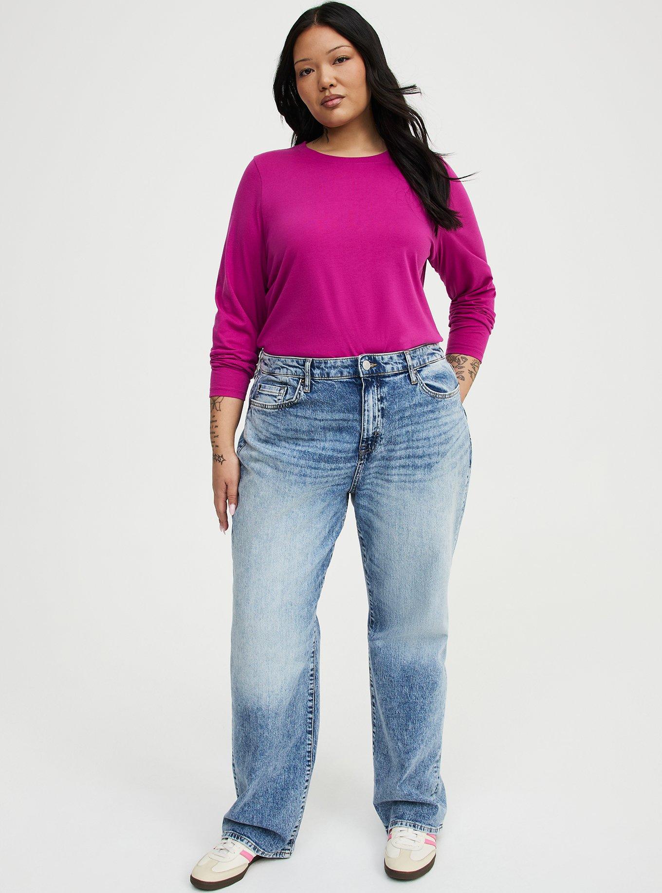 Everyday Crew Long Sleeve Tee, WILD ASTER, alternate