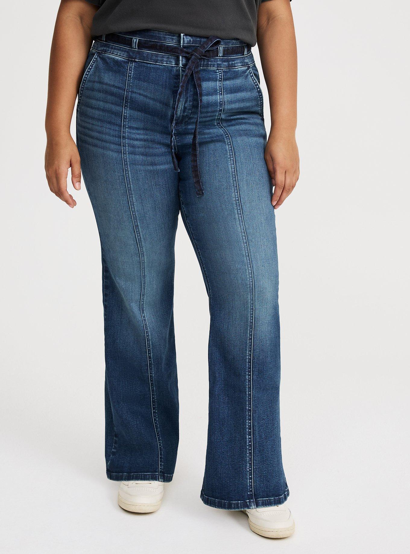 High-Rise Flare Tie-Belt Jean