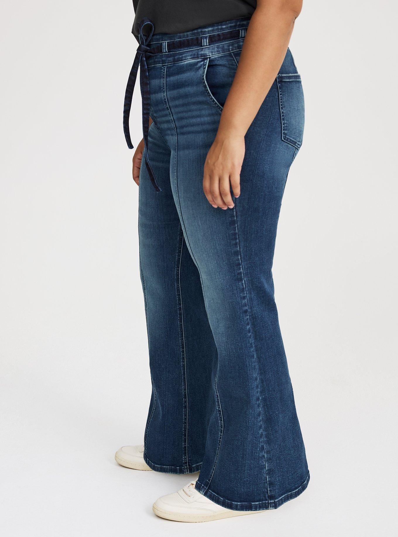 High-Rise Flare Tie-Belt Jean