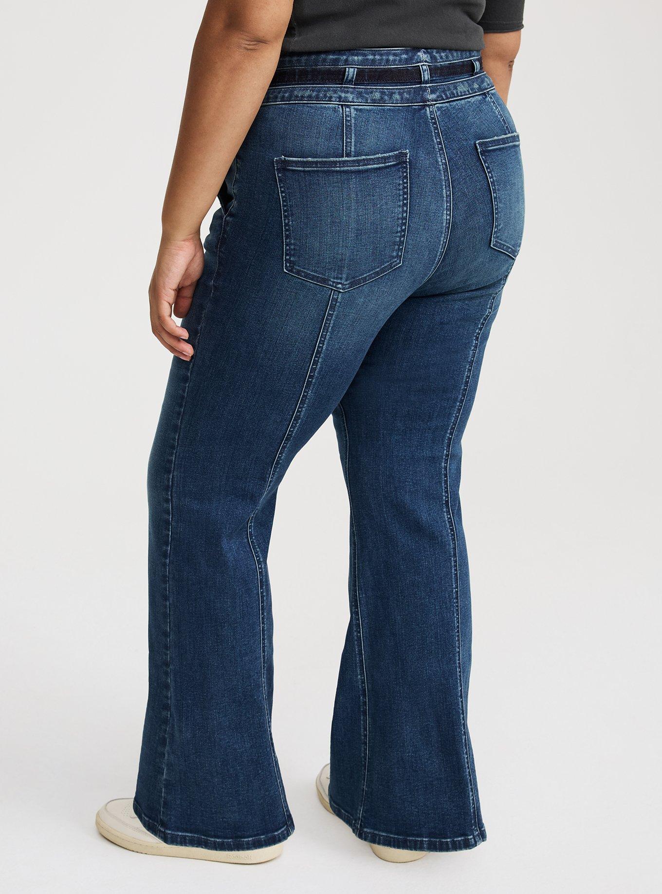 High-Rise Flare Tie-Belt Jean