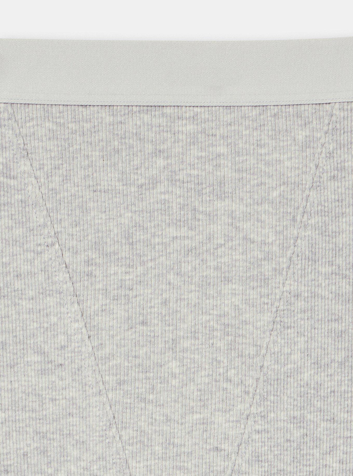 Cotton Rib High-Rise Short Panty, LIGHTEST HEATHER GREY, alternate