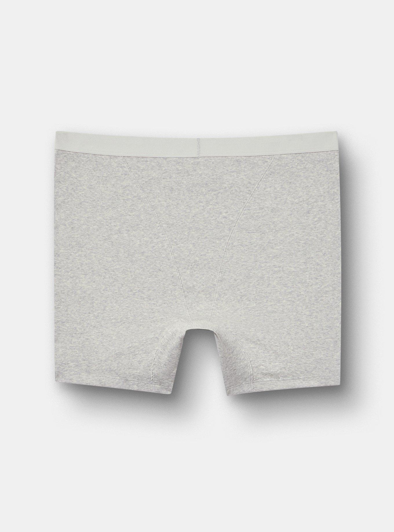 Cotton Rib High-Rise Short Panty, LIGHTEST HEATHER GREY, alternate