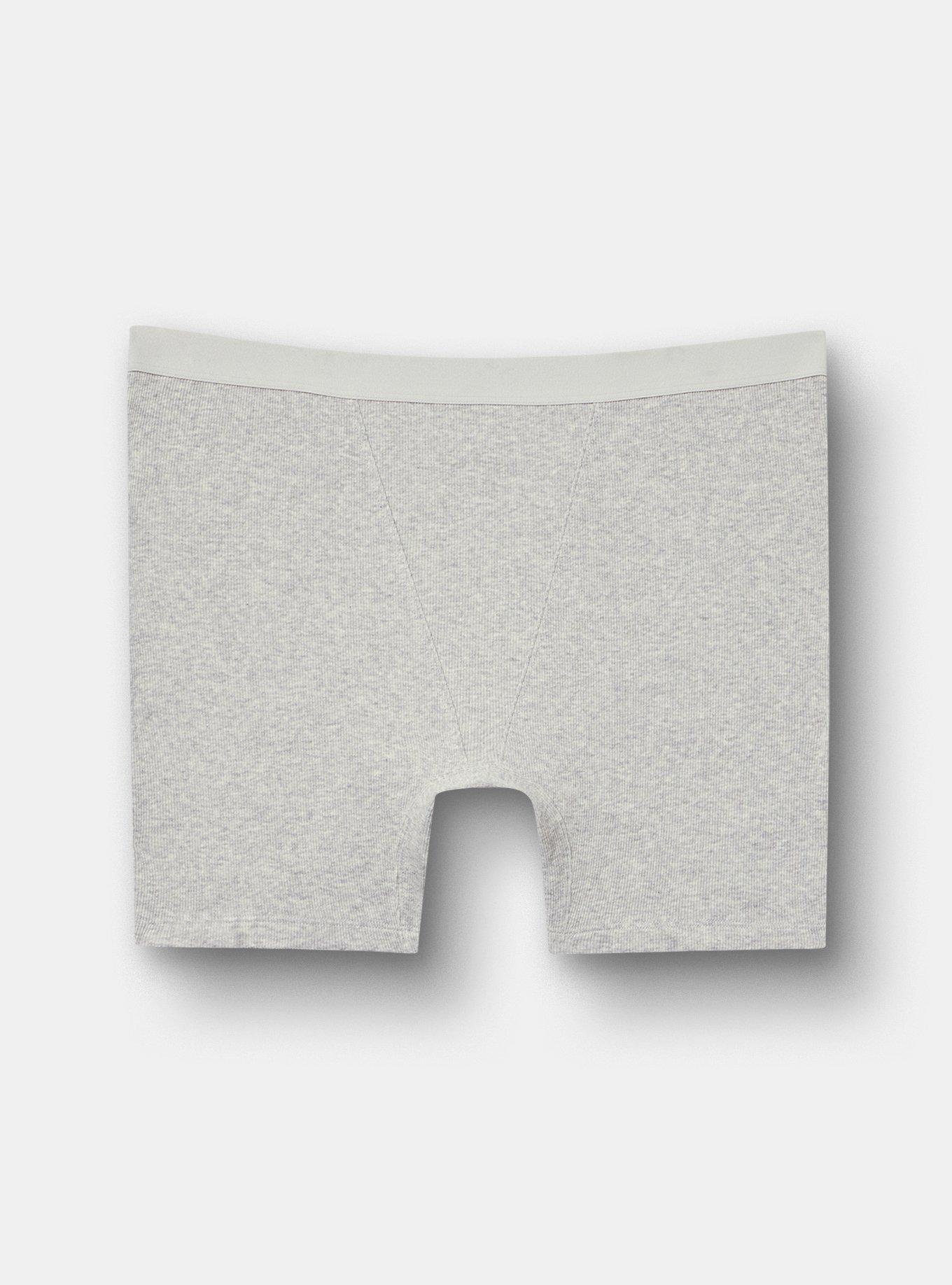 Cotton Rib High-Rise Short Panty, LIGHTEST HEATHER GREY, hi-res