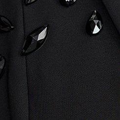 Embellished Cutaway Blazer, DEEP BLACK, swatch