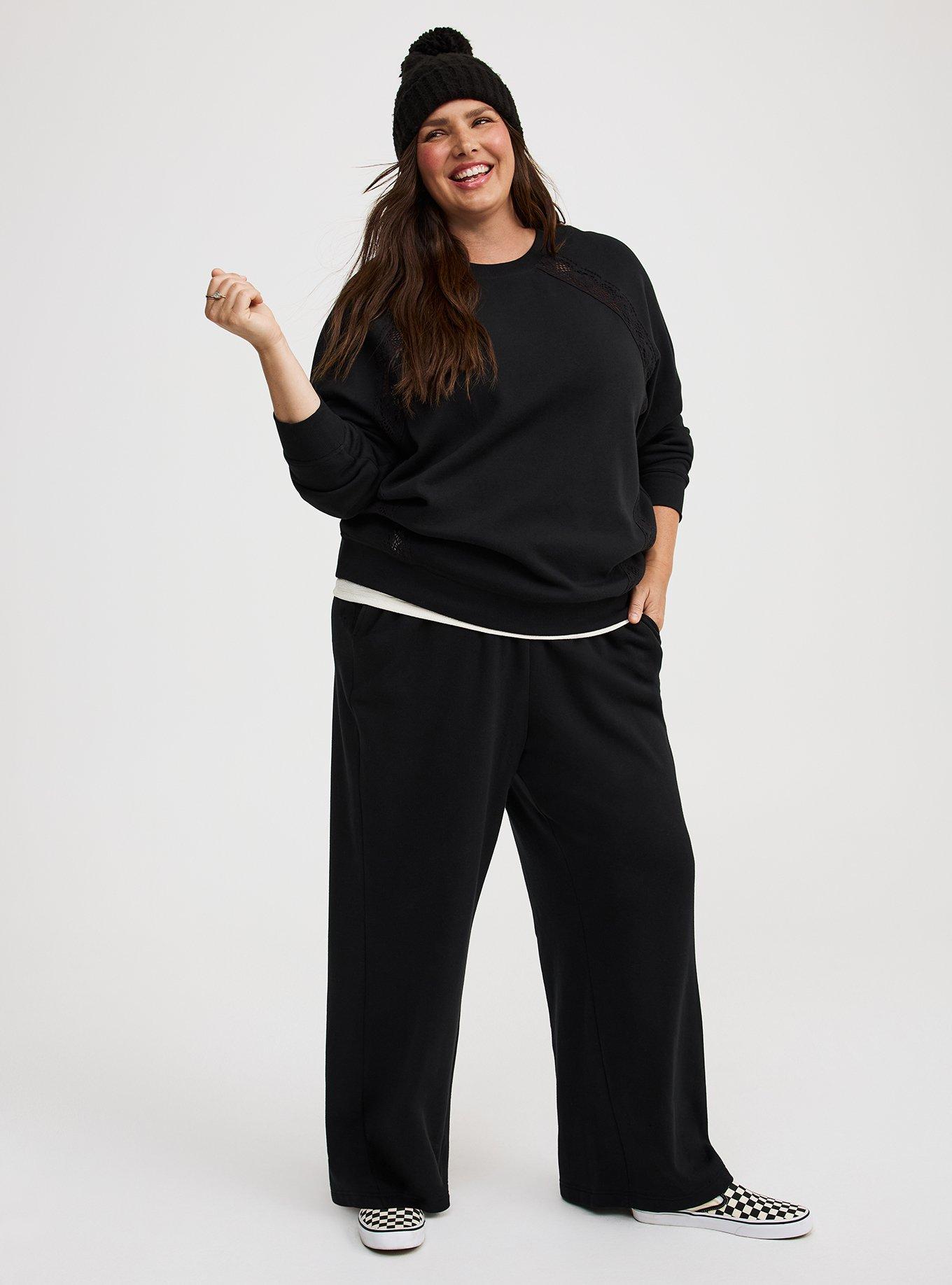 Lace Pullover Crew Sweatshirt