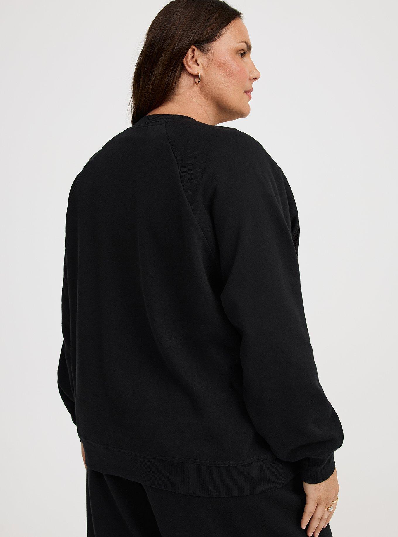Lace Pullover Crew Sweatshirt
