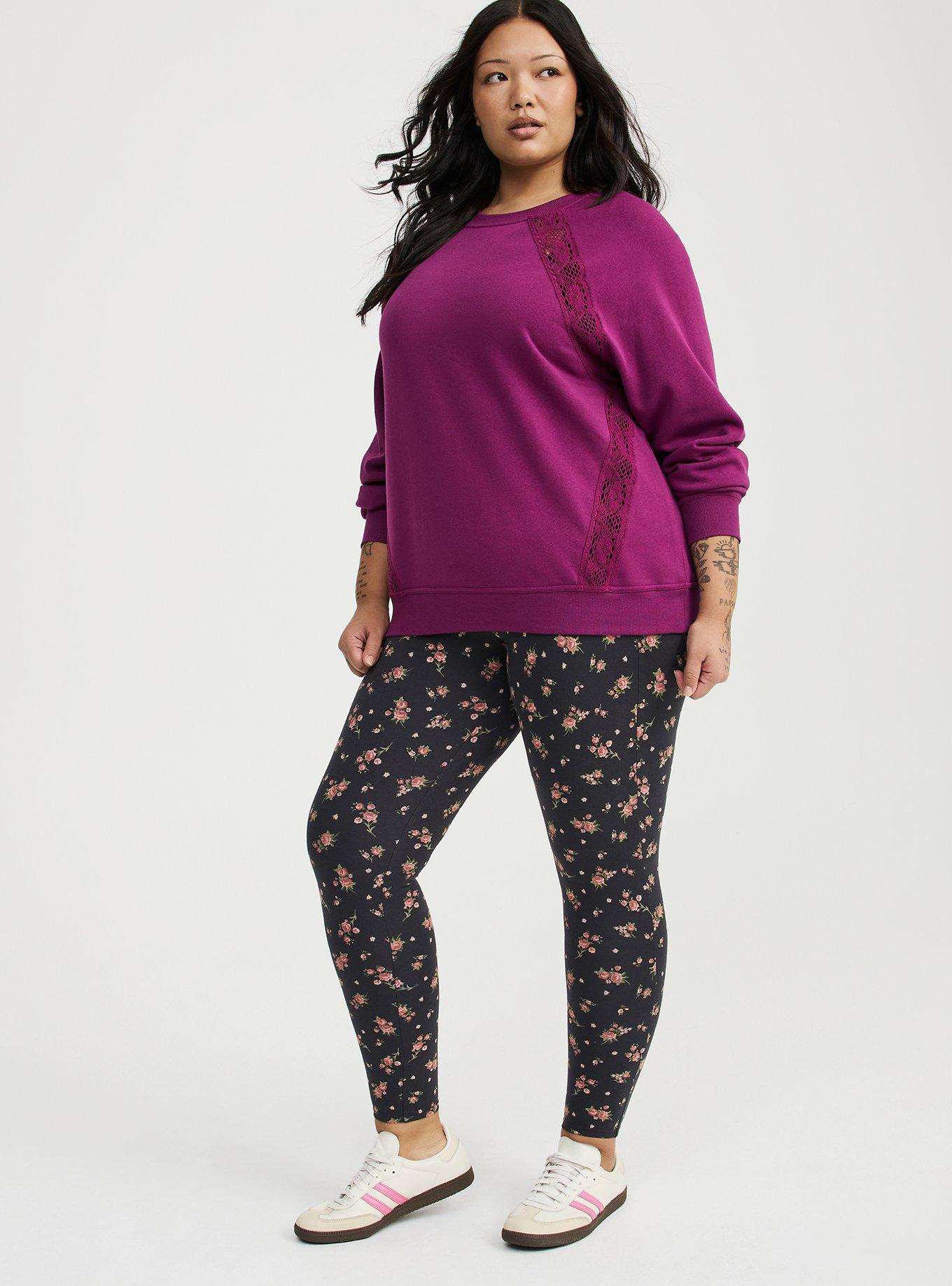 Lace Pullover Crew Sweatshirt
