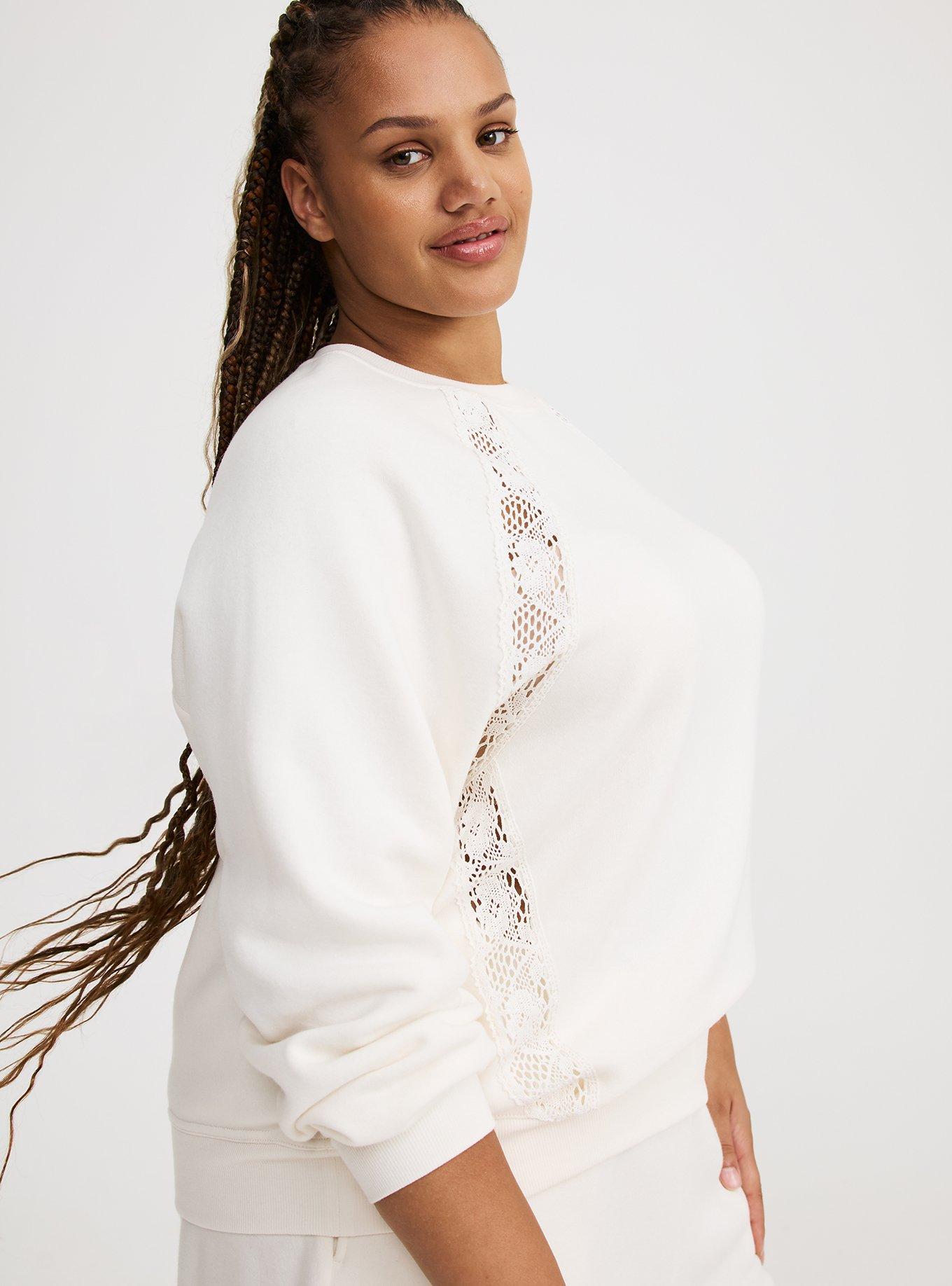 トップス sovisoon Classic Lace Sweat Plus Size - Lace Pullover Crew Sweatshirt - Torrid