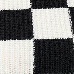 Drop Shoulder Pullover Sweater, DEEP BLACK WHISPER WHITE CHECKER, swatch