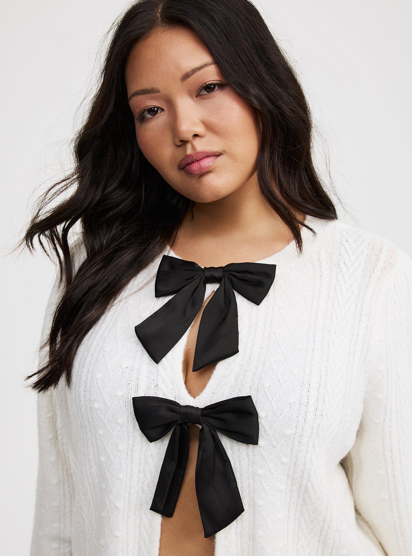 Vegan Cashmere Bow Shrug