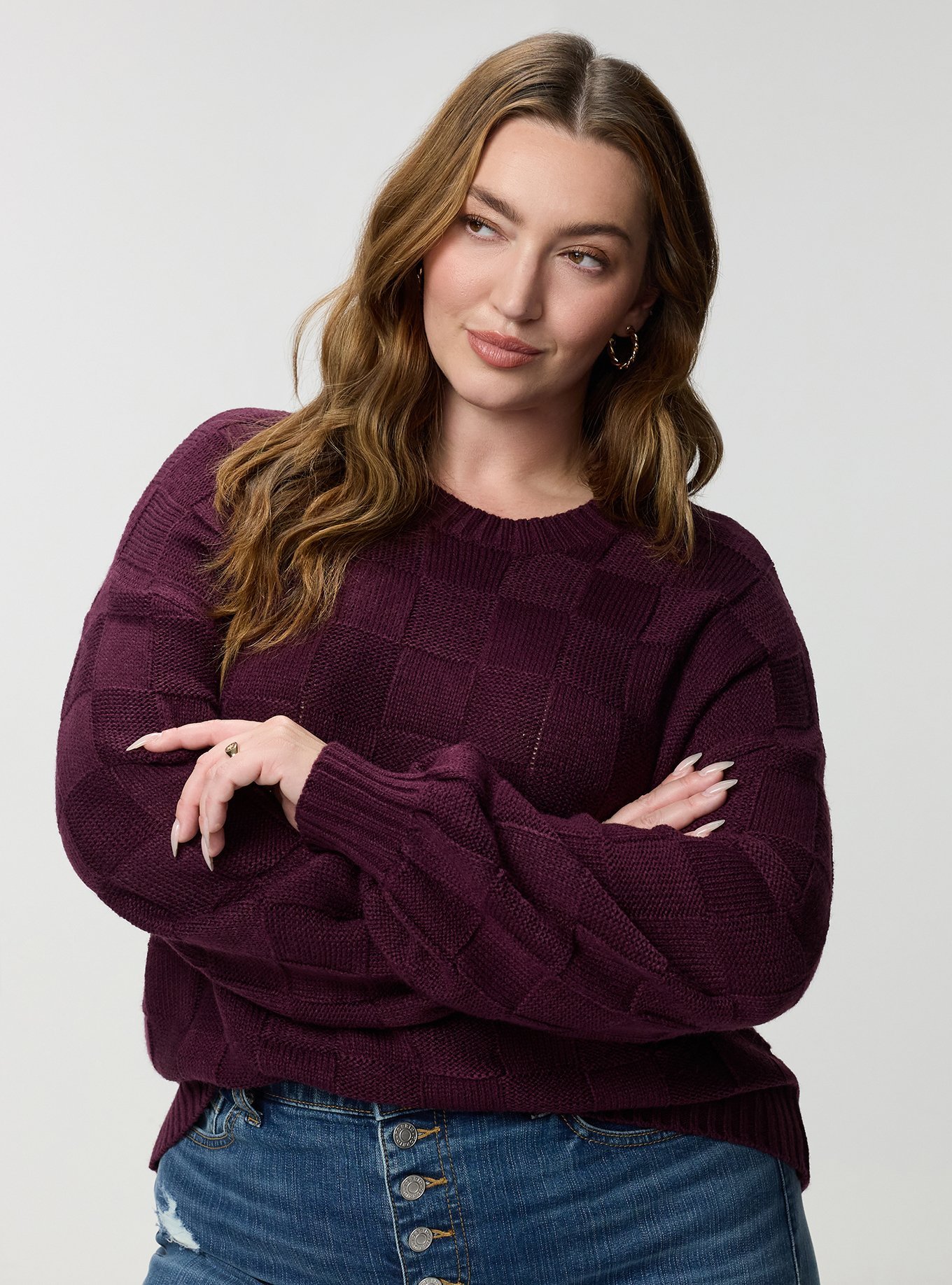 Crew Pullover Sweater, WINTER BLOOM, alternate