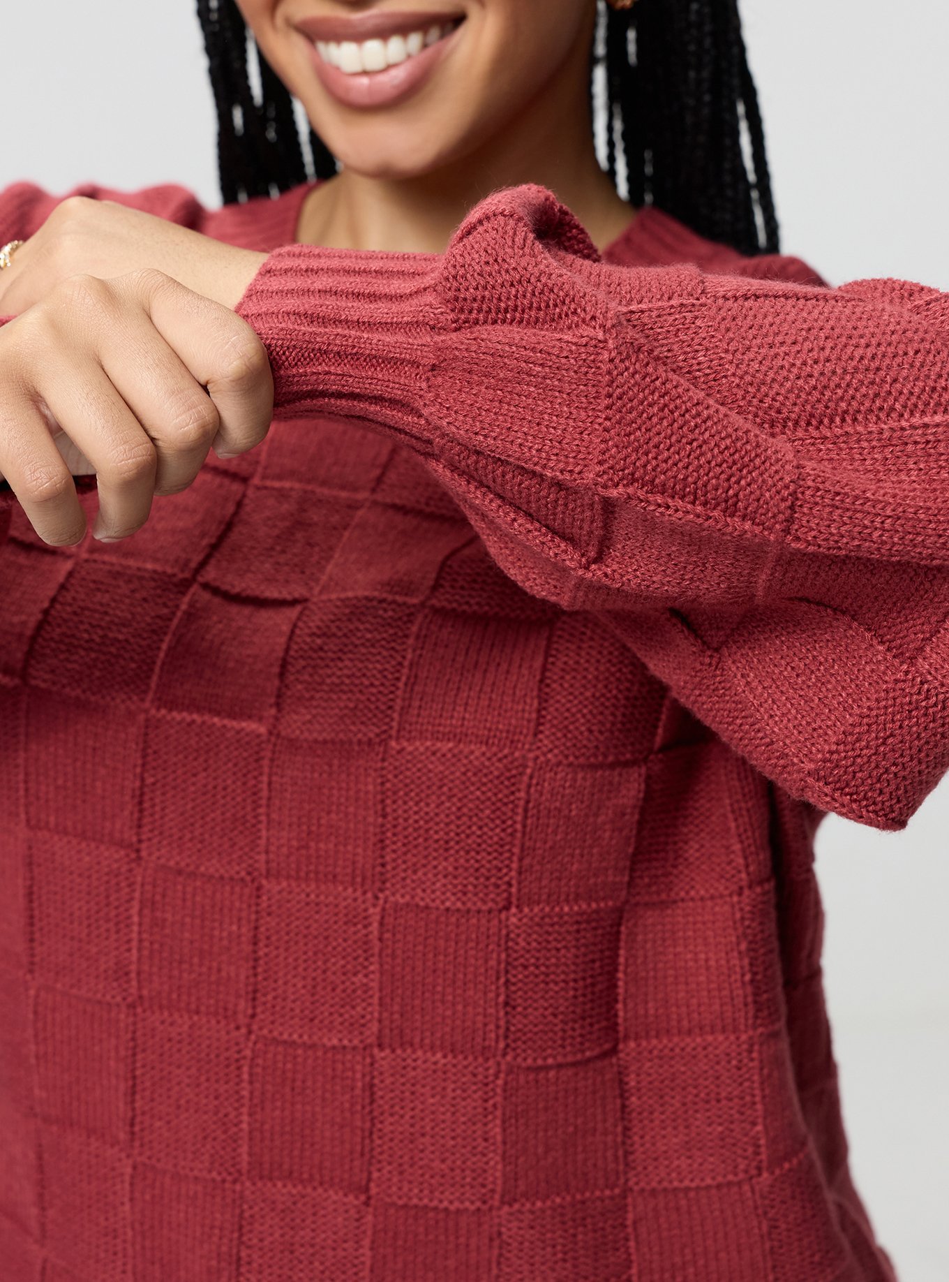 Crew Pullover Sweater, EARTH RED, alternate