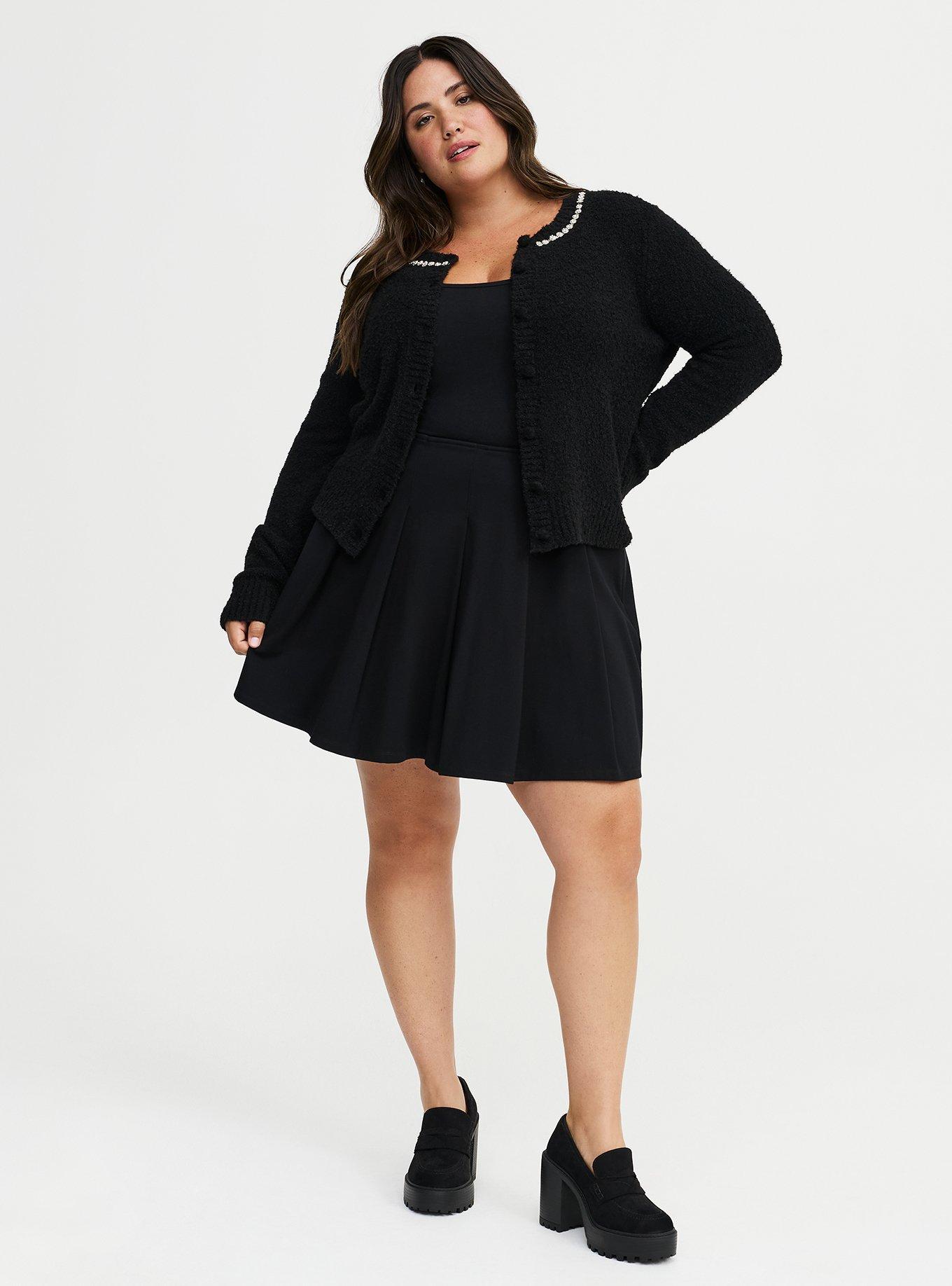 Boucle Embellished Crew Neck Cardigan