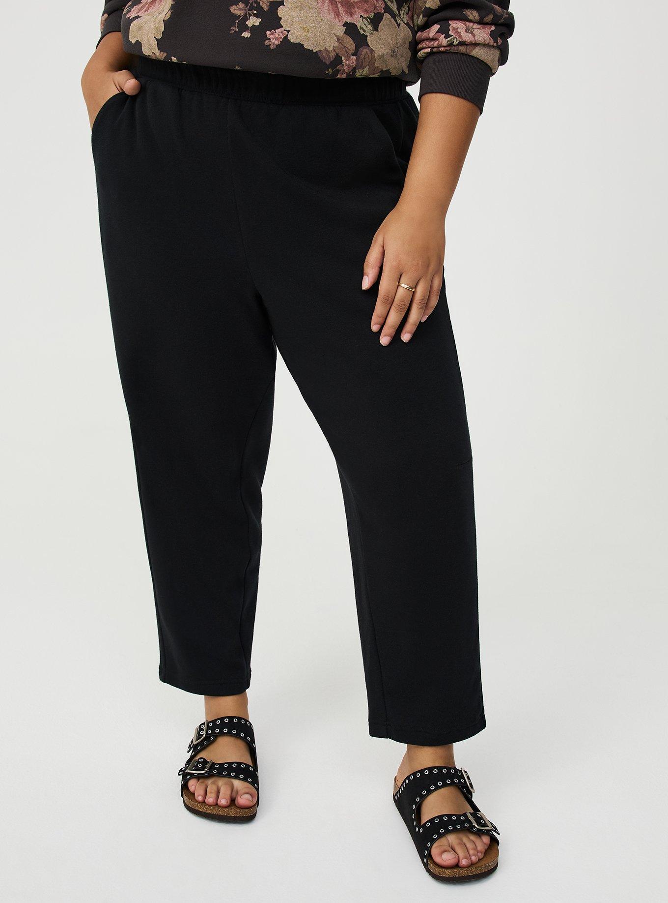 High Rise Barrel Leg Fleece Pant