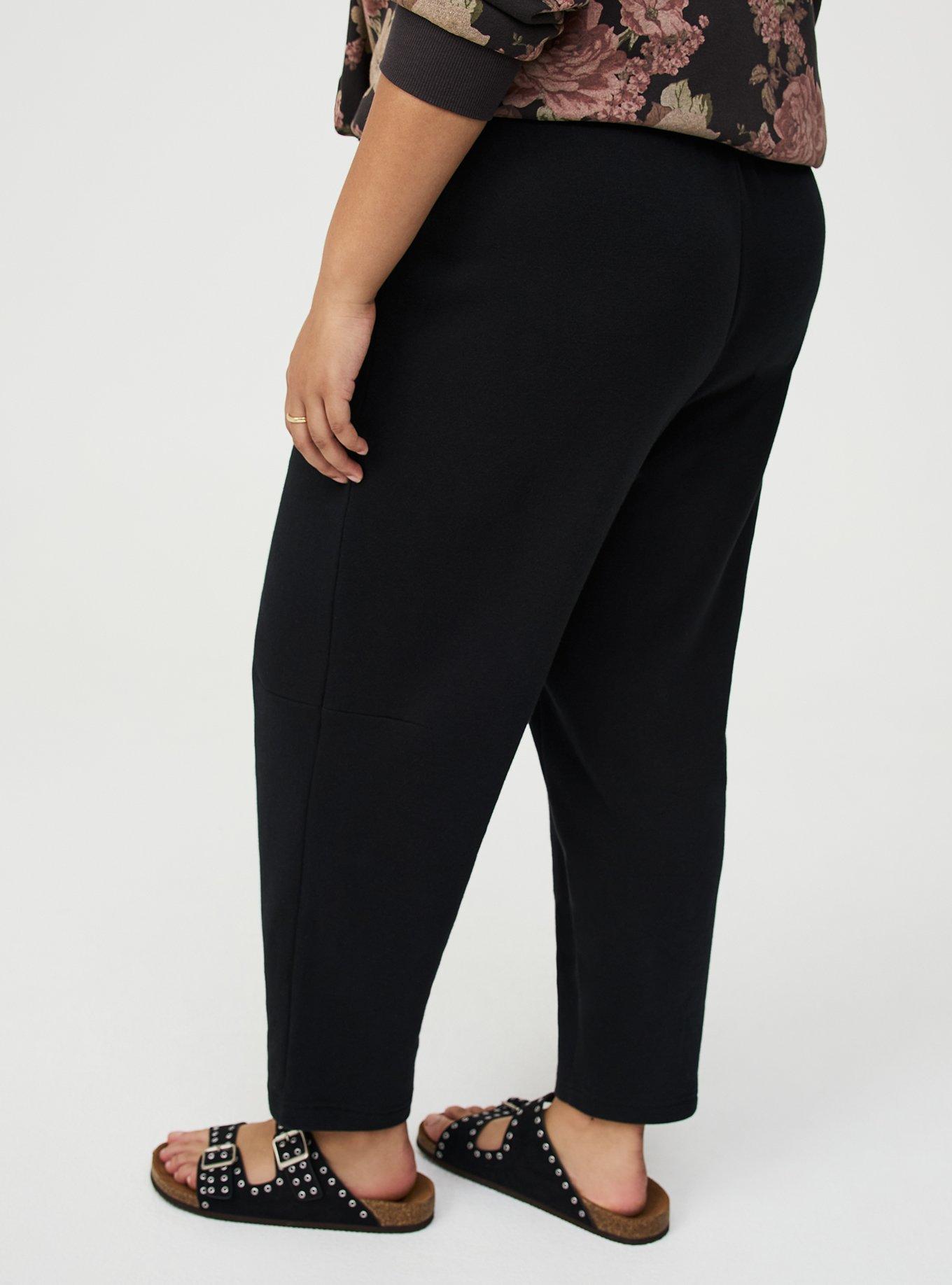High Rise Barrel Leg Fleece Pant