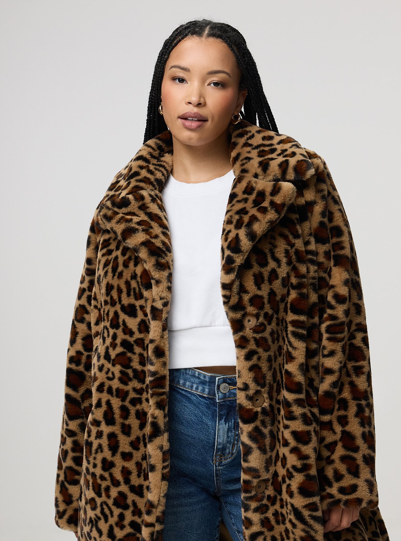 Longline Faux Fur Coat, ON THE PROWL LEOPARD MULTI, alternate