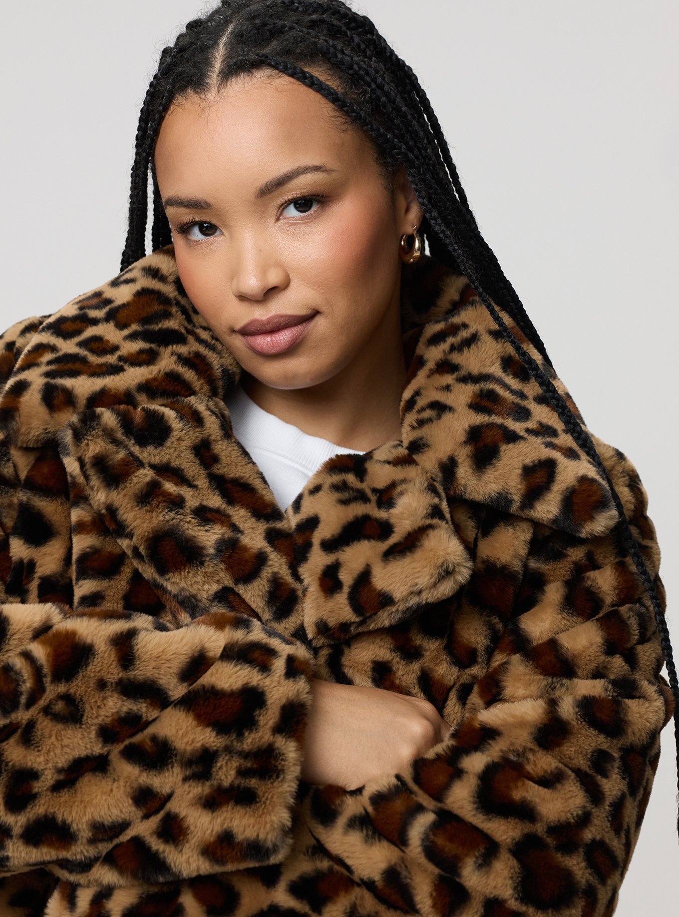 Longline Faux Fur Coat, ON THE PROWL LEOPARD MULTI, alternate