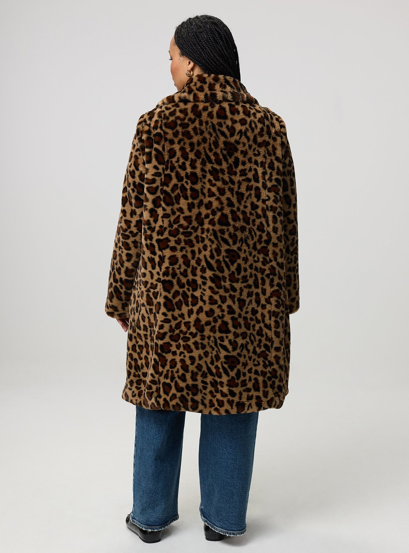 Longline Faux Fur Coat, ON THE PROWL LEOPARD MULTI, alternate