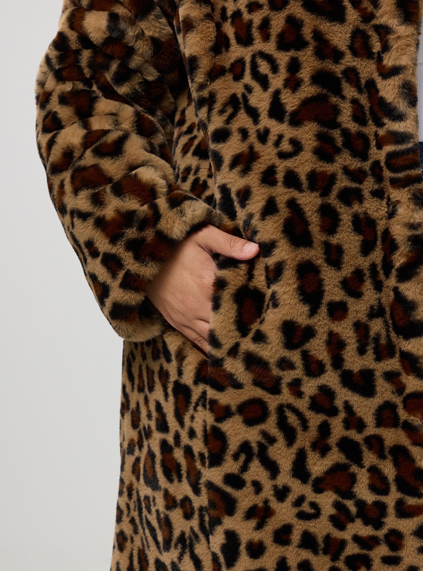 Longline Faux Fur Coat, ON THE PROWL LEOPARD MULTI, alternate
