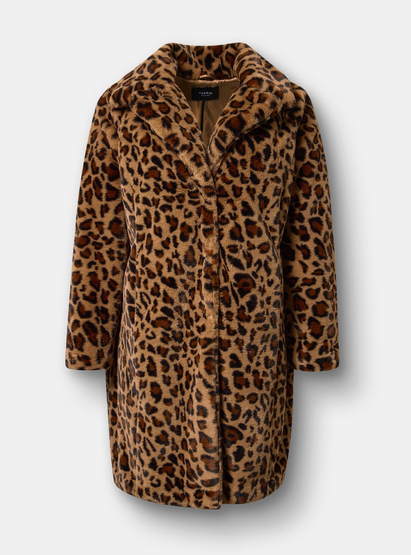 Longline Faux Fur Coat, ON THE PROWL LEOPARD MULTI, flat