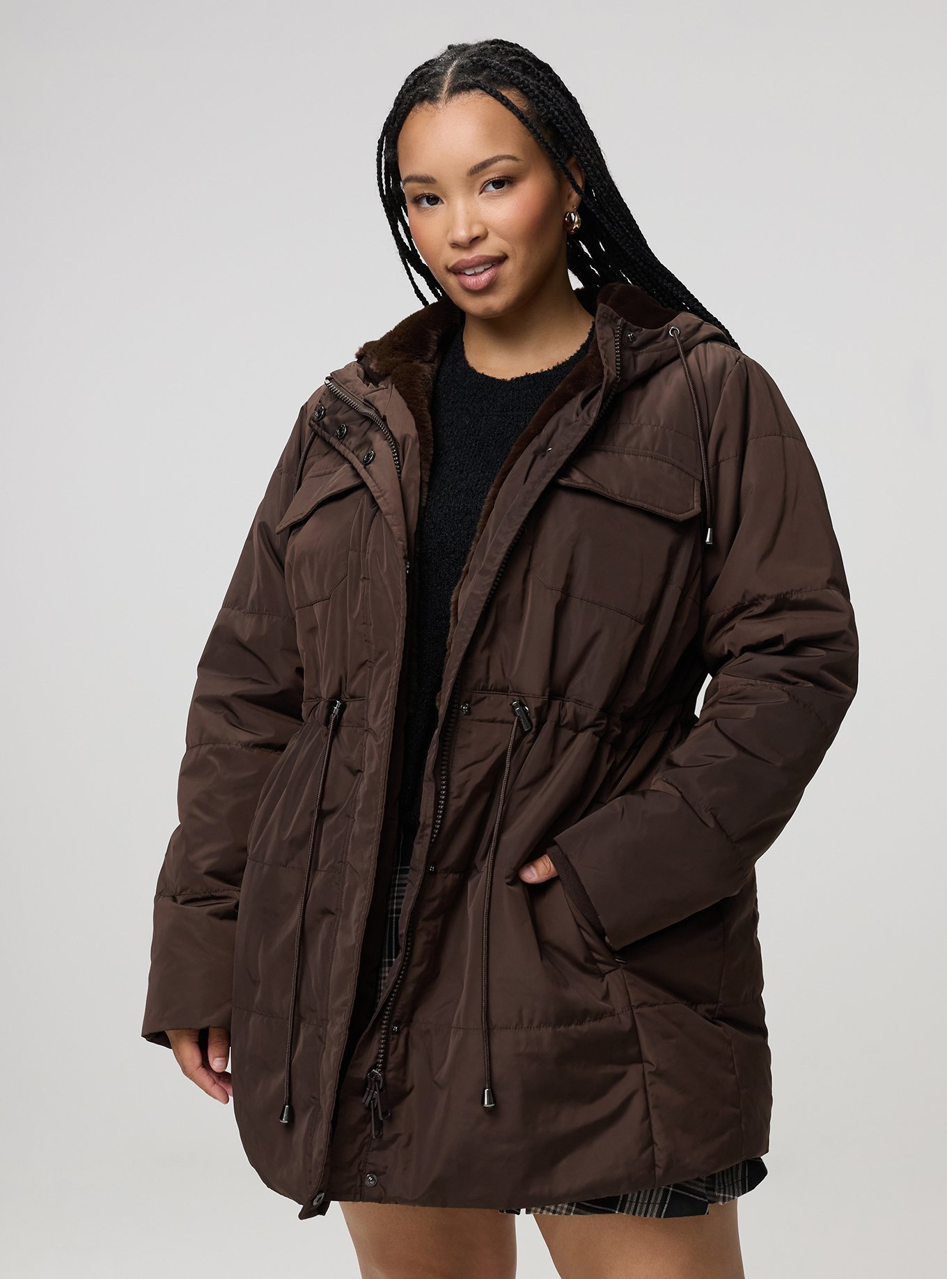 Fur-Lined Puffer Jacket, JAVA, alternate