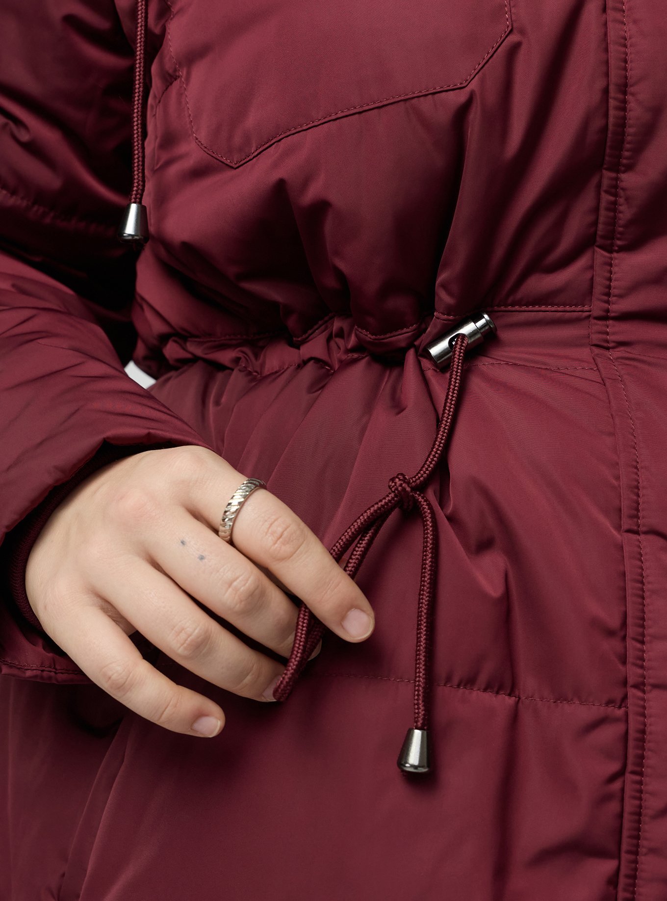 Fur-Lined Puffer Jacket, MAROON BANNER, alternate