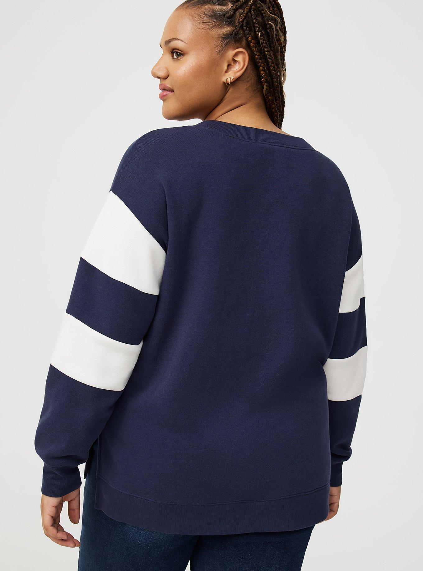 Cozy Fleece V-Neck Step Hem Sweatshirt