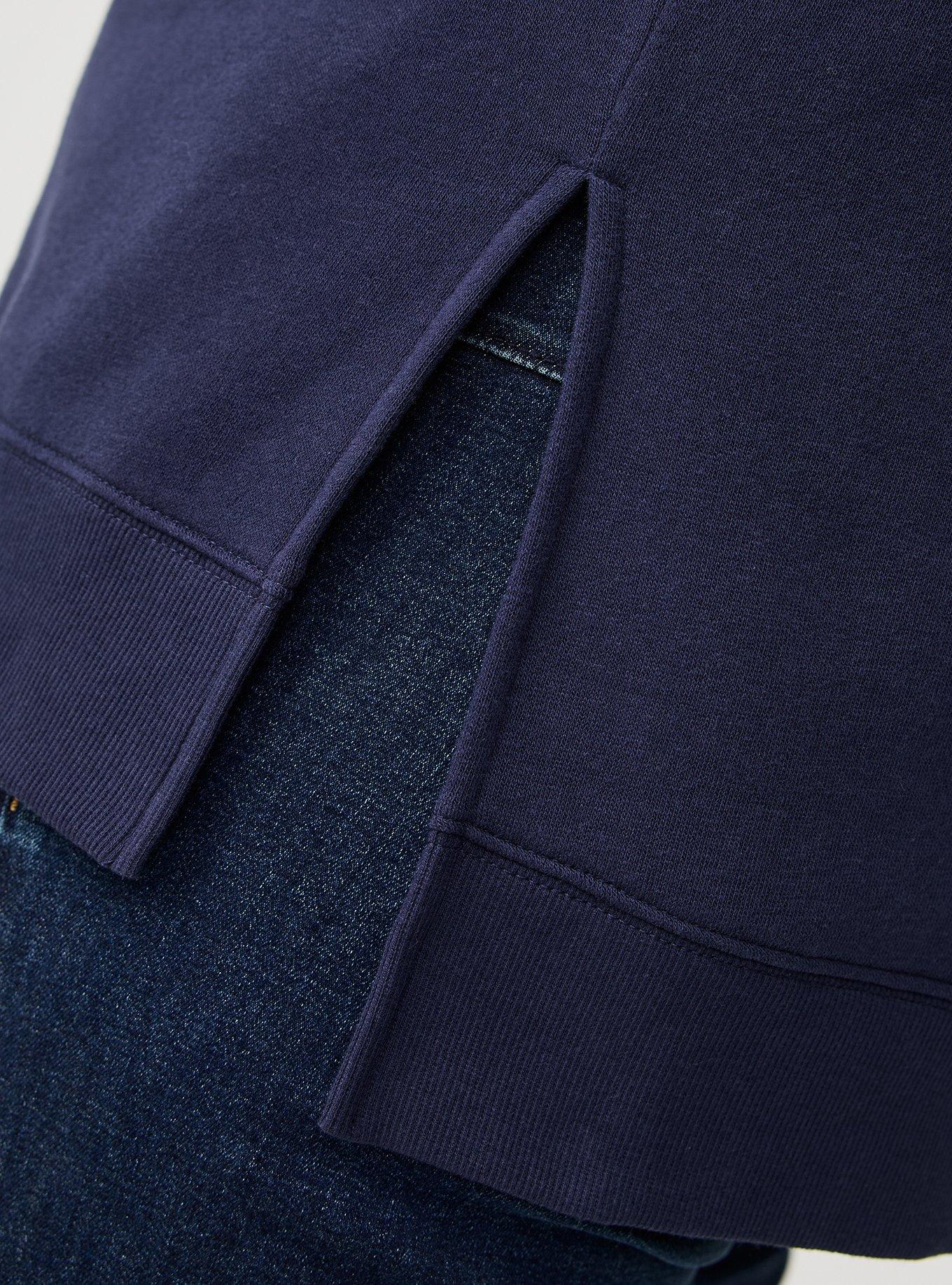 Cozy Fleece V-Neck Step Hem Sweatshirt