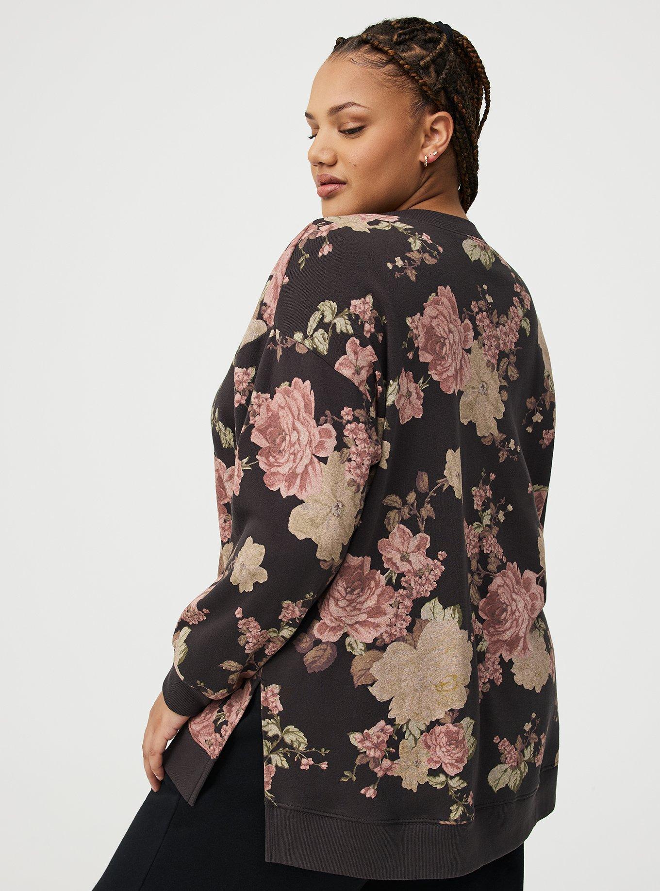 V-Neck Step Hem Sweatshirt