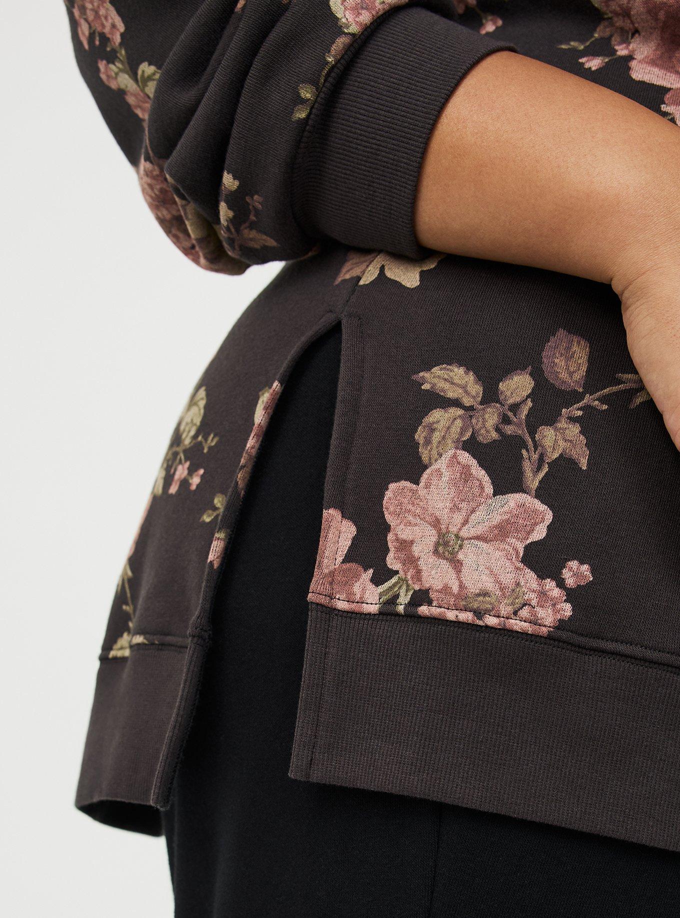 V-Neck Step Hem Sweatshirt