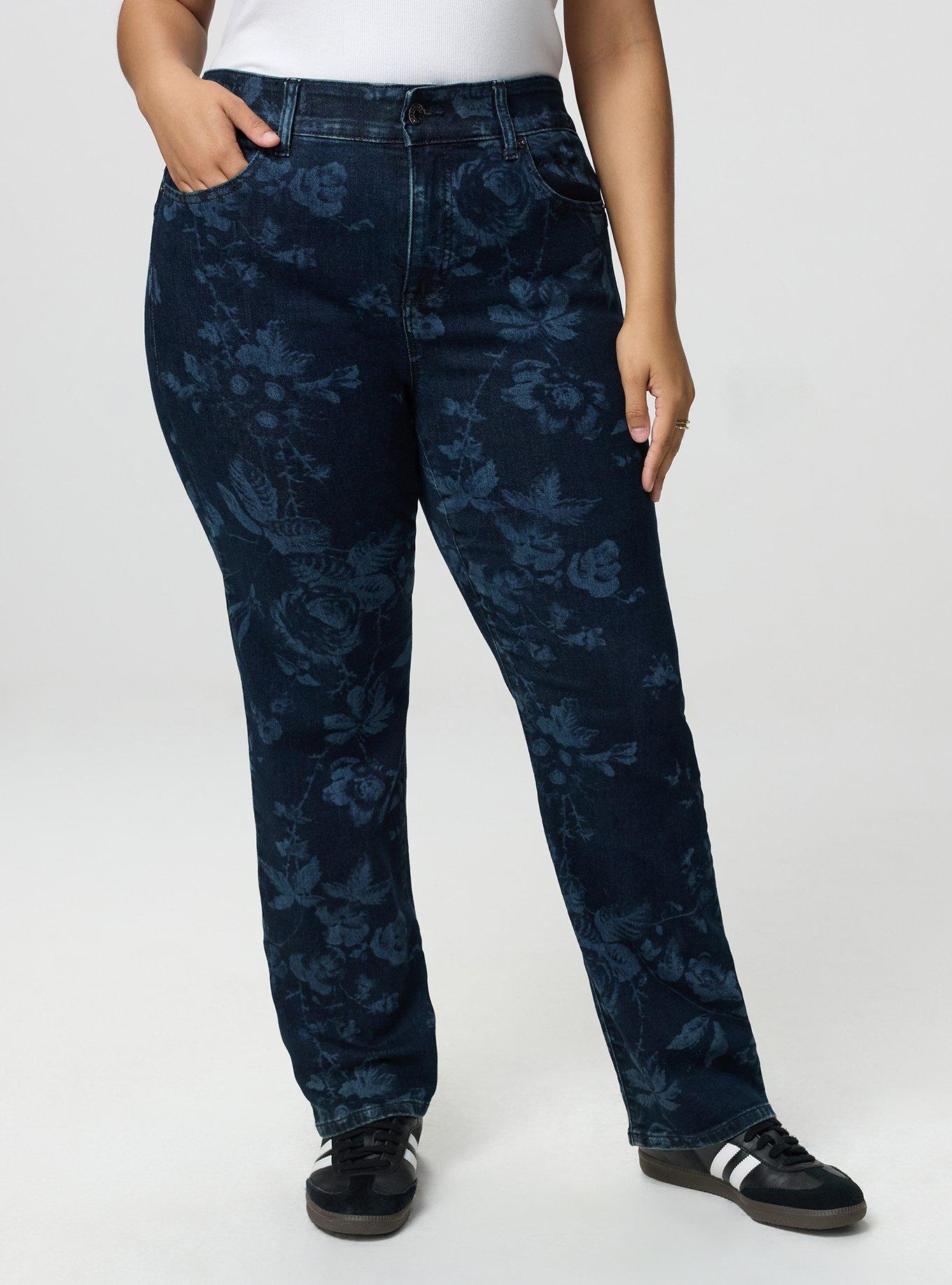 Bombshell High-Rise Straight Jean, LASER FLORAL, alternate