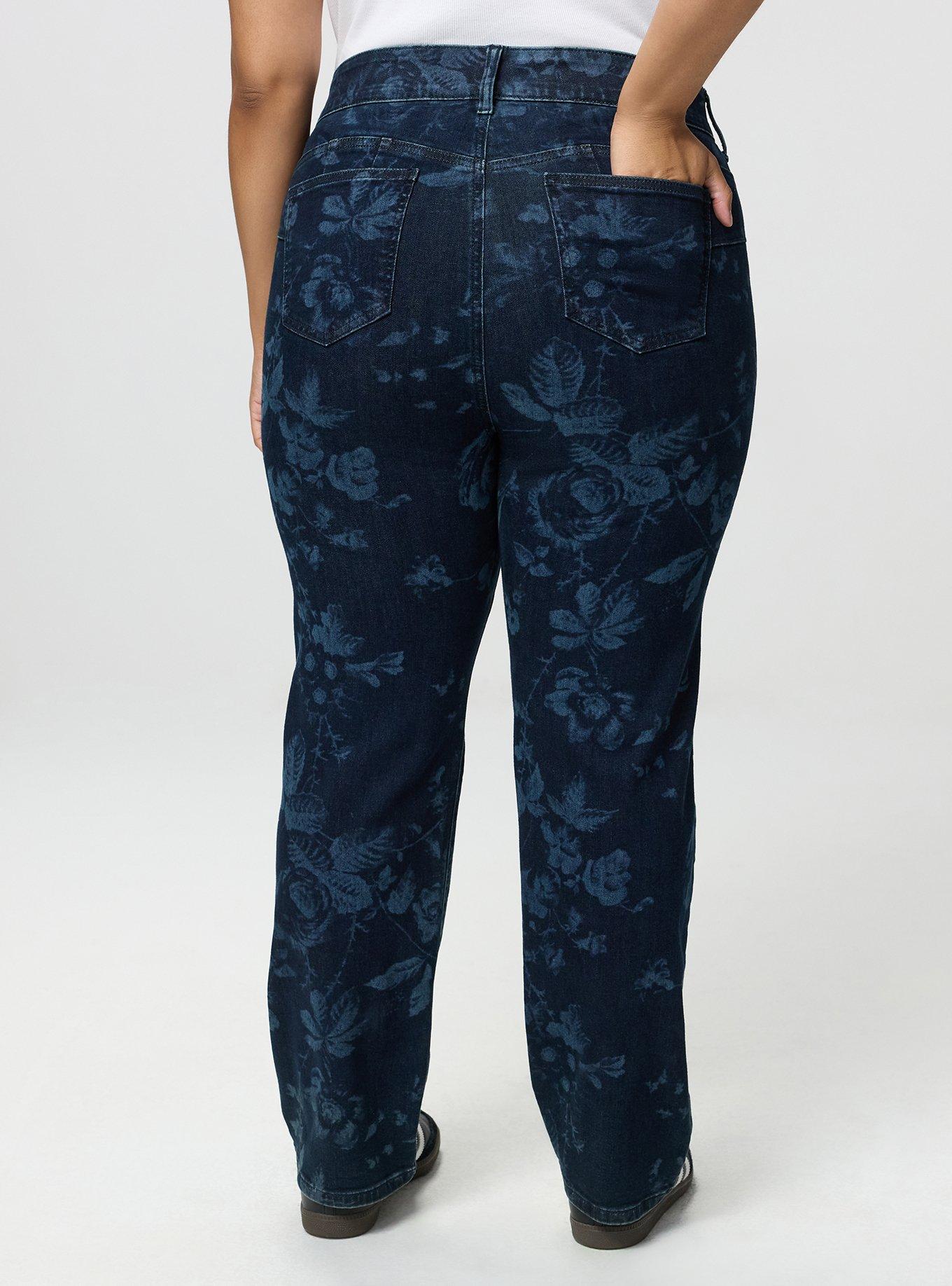 Bombshell High-Rise Straight Jean, LASER FLORAL, alternate