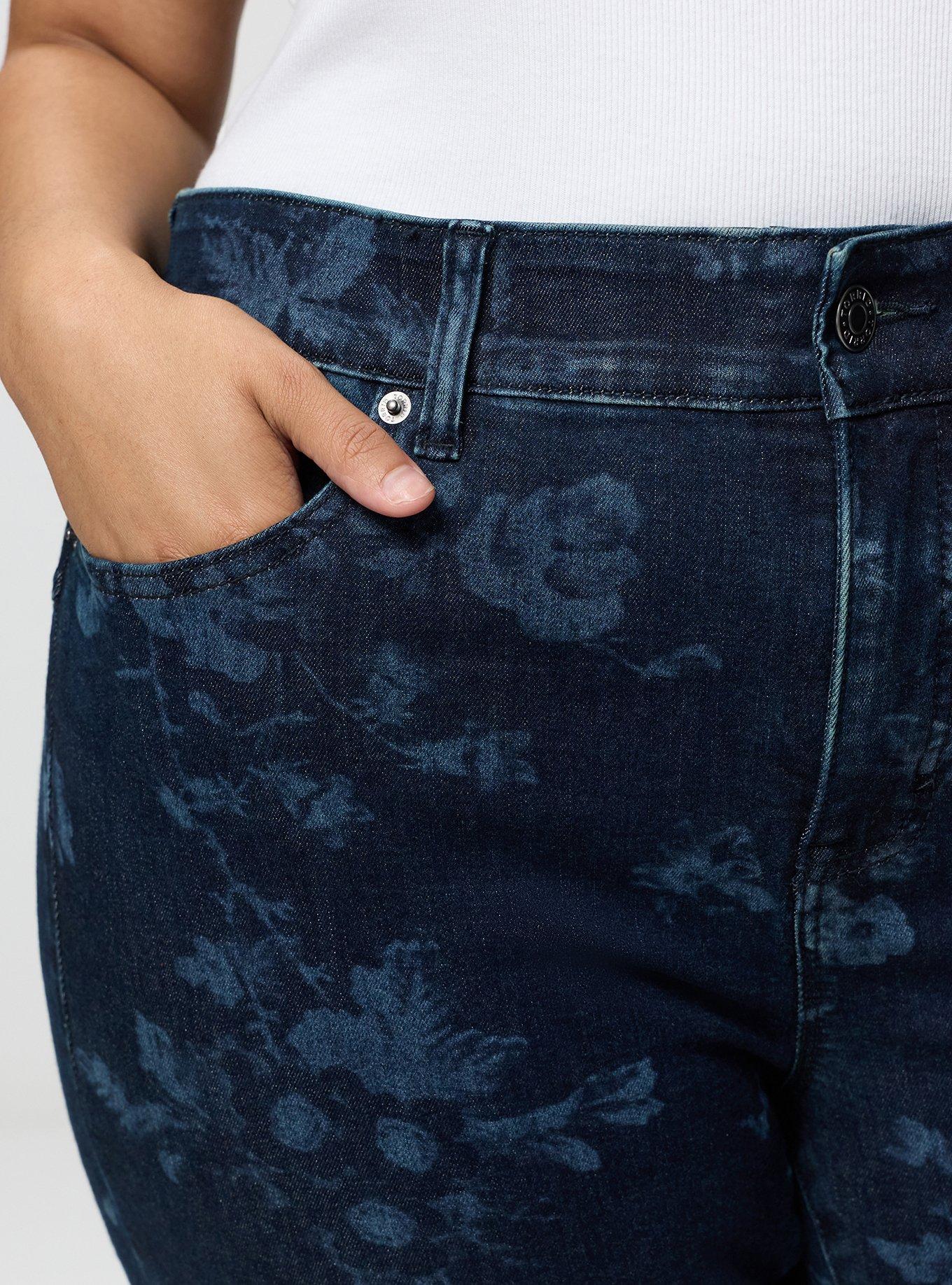 Bombshell High-Rise Straight Jean, LASER FLORAL, alternate