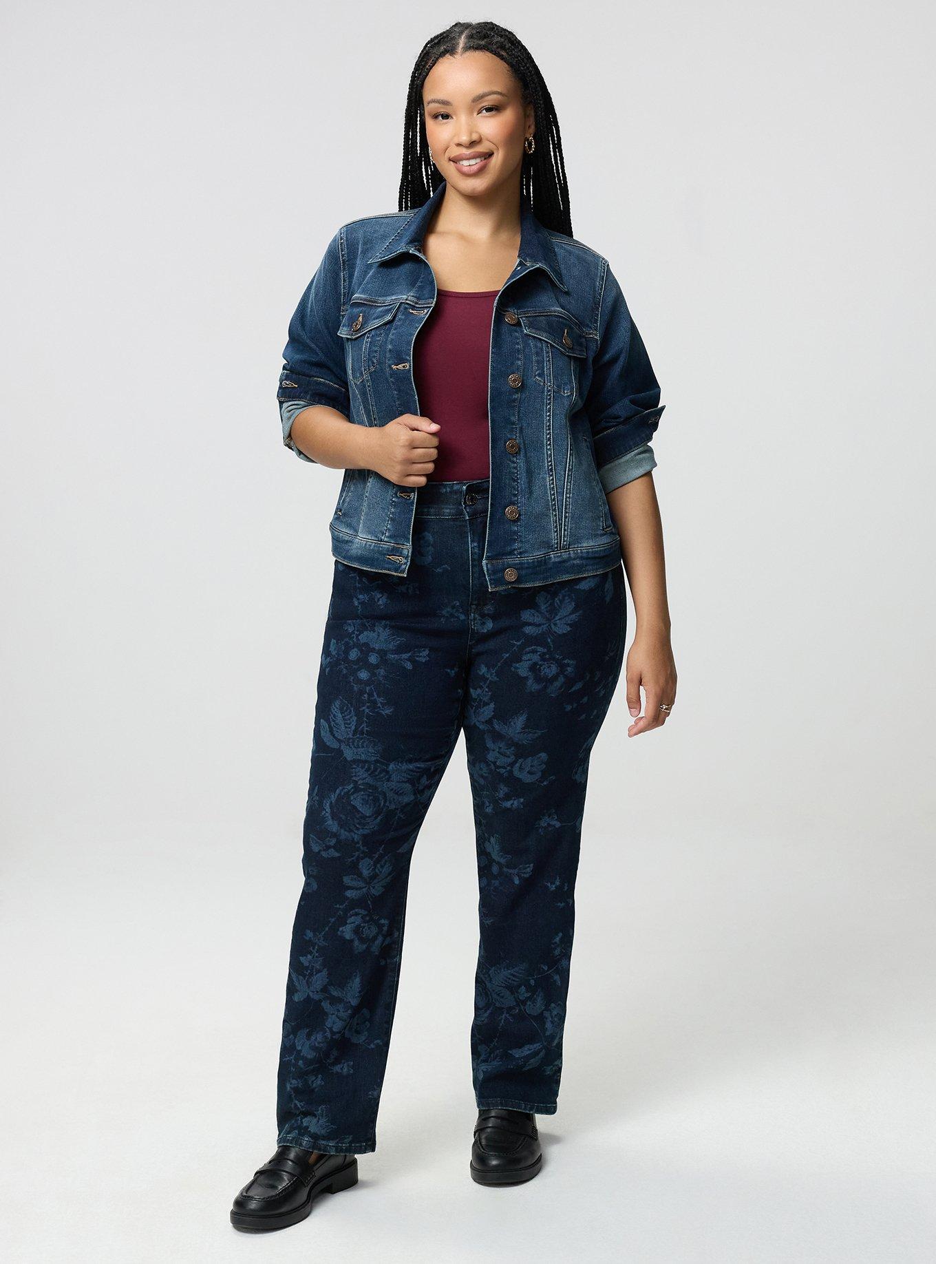 Bombshell High-Rise Straight Jean, LASER FLORAL, hi-res