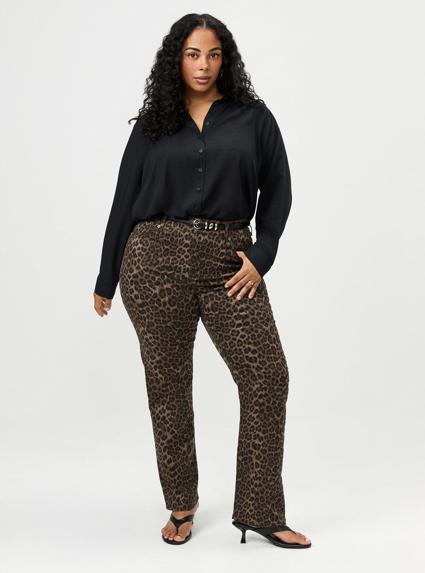 Bombshell Straight High-Rise Jean, FIFTIES LEOPARD BROWN, alternate